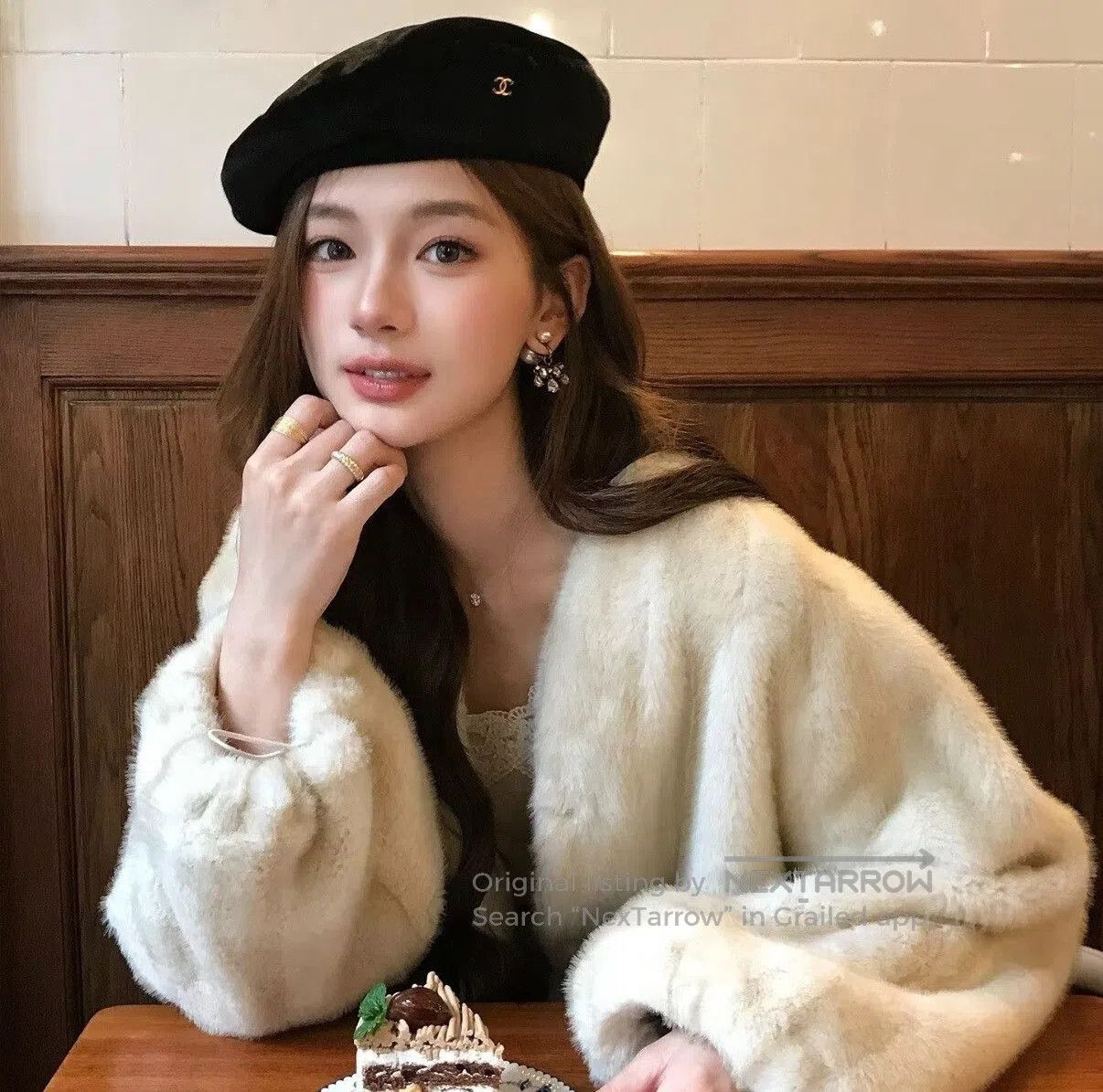 Chanel Chanel Black Velvet Beret Size M. Size ONE SIZE - 2 Thumbnail