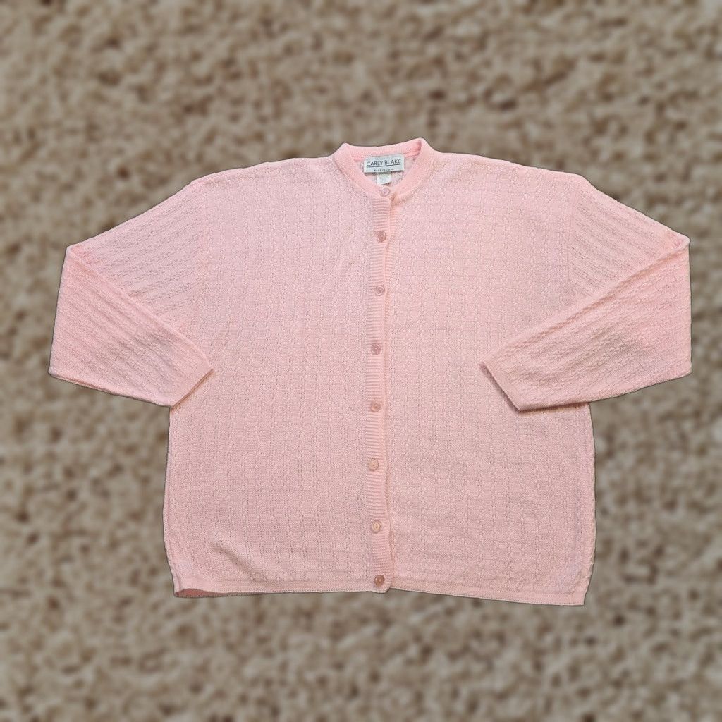 Vintage VINTAGE Carly Blake Sweater Womens 3X Pink Cardigan Grandma Cottage Classic Size XXL / US 16-18 / IT 52-54 - 1 Thumbnail