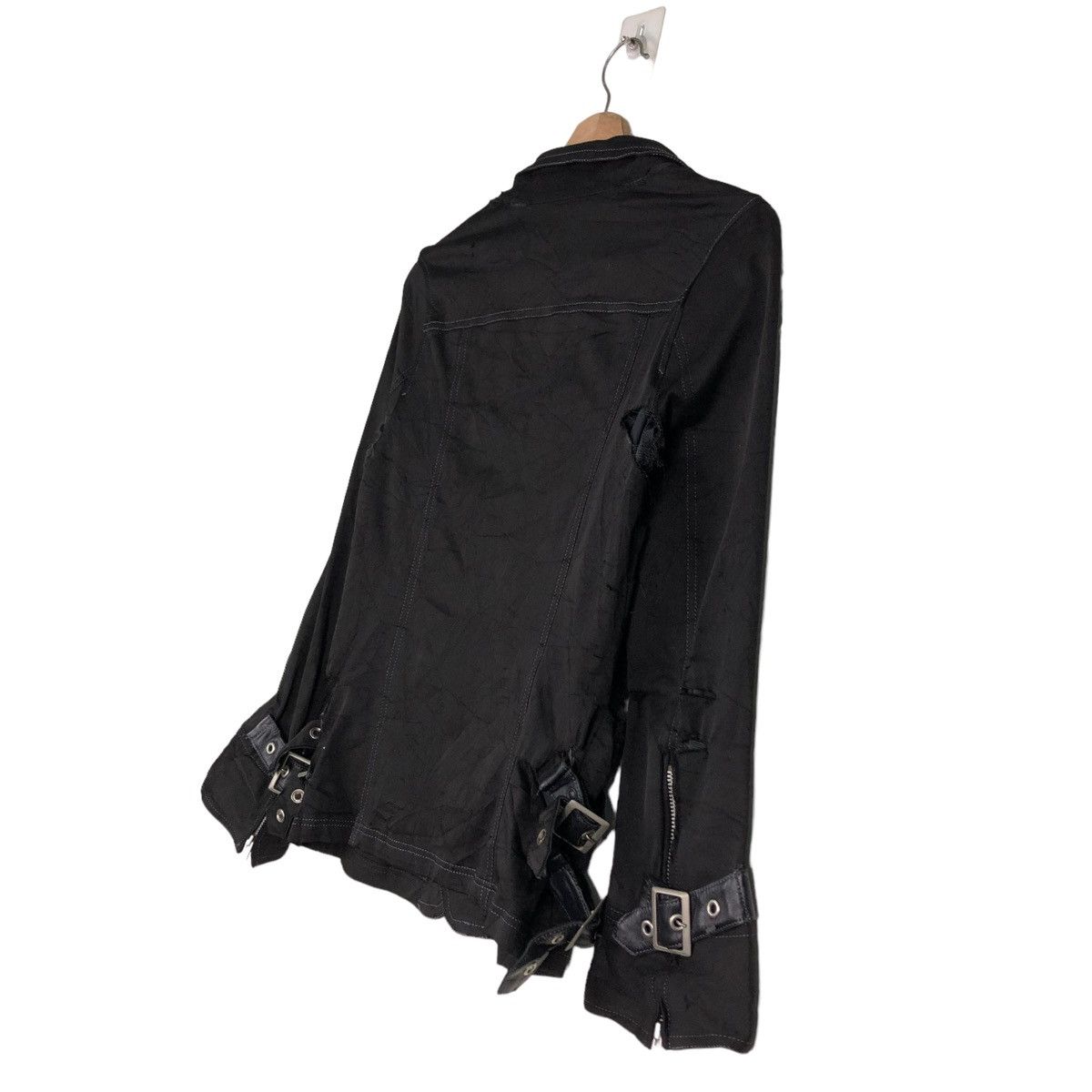 Vintage 🔥ULTIMATE BLACK BIKER CROPPED JACKET PUNK ALGON QUINS JAPAN Size S / US 4 / IT 40 - 10 Thumbnail