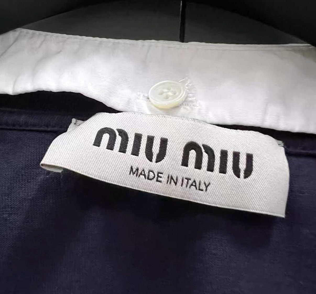 Miu Miu Miu Miu Bow Navy Collar Letter Printed Short Sleeve J41 Size S / US 4 / IT 40 - 2 Thumbnail