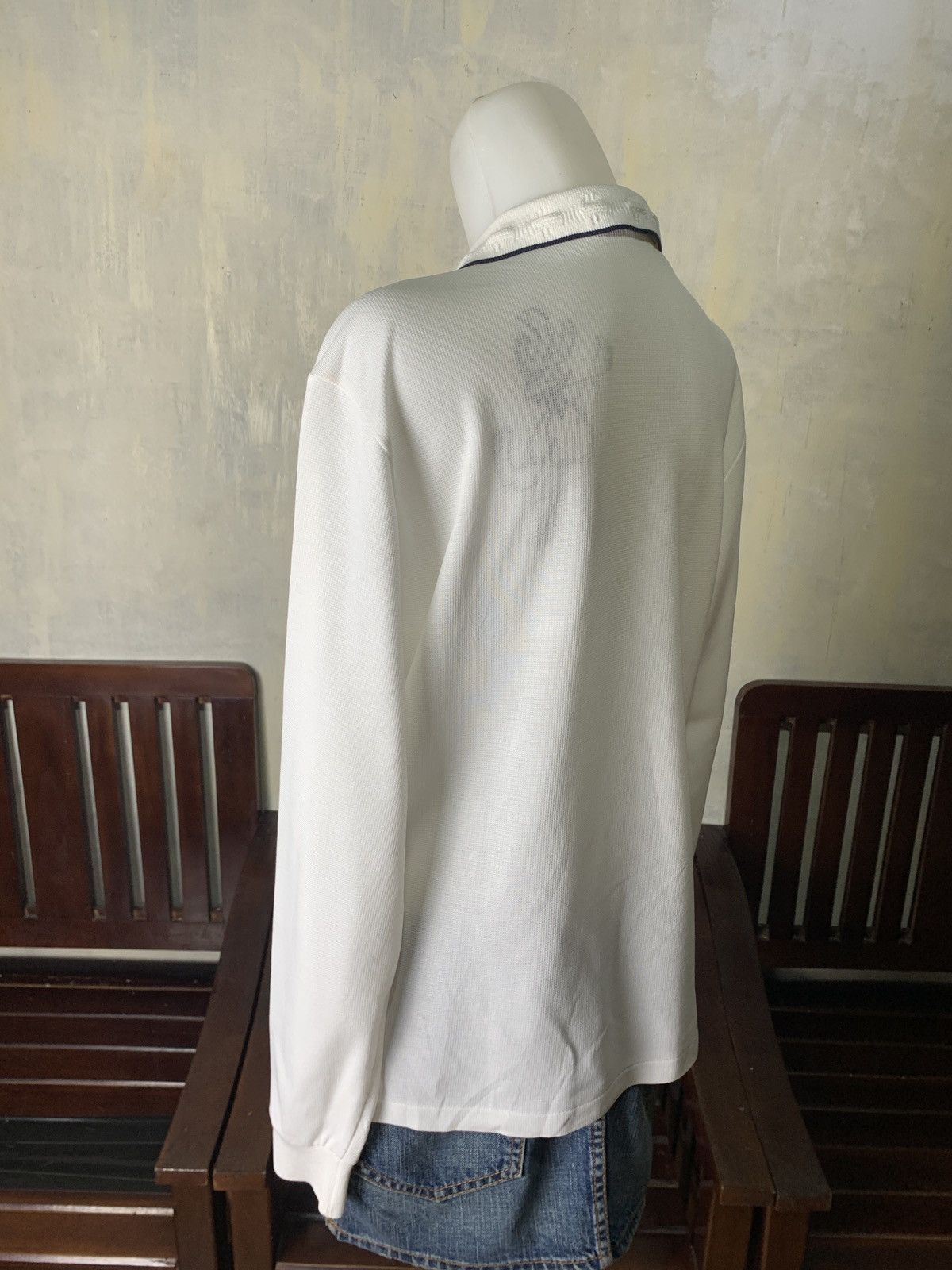 Burberry Burberry Golf England White Spell Out Longsleeve Polo Shirt Size M / US 6-8 / IT 42-44 - 3 Thumbnail