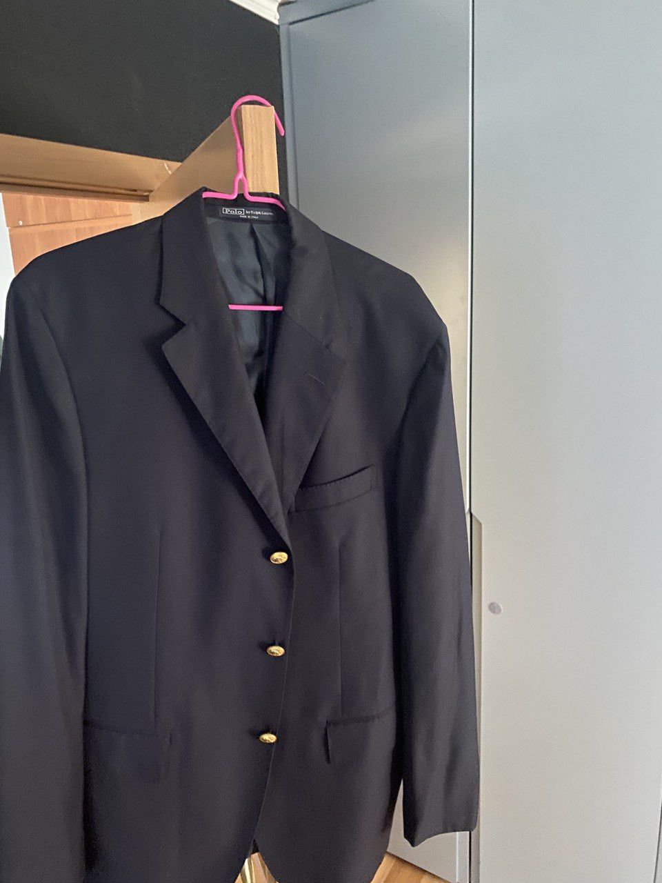 Polo Ralph Lauren Vintage RALPH LAUREN Navy Wool Notch Lapel Sport Coat Size 42L - 1 Thumbnail