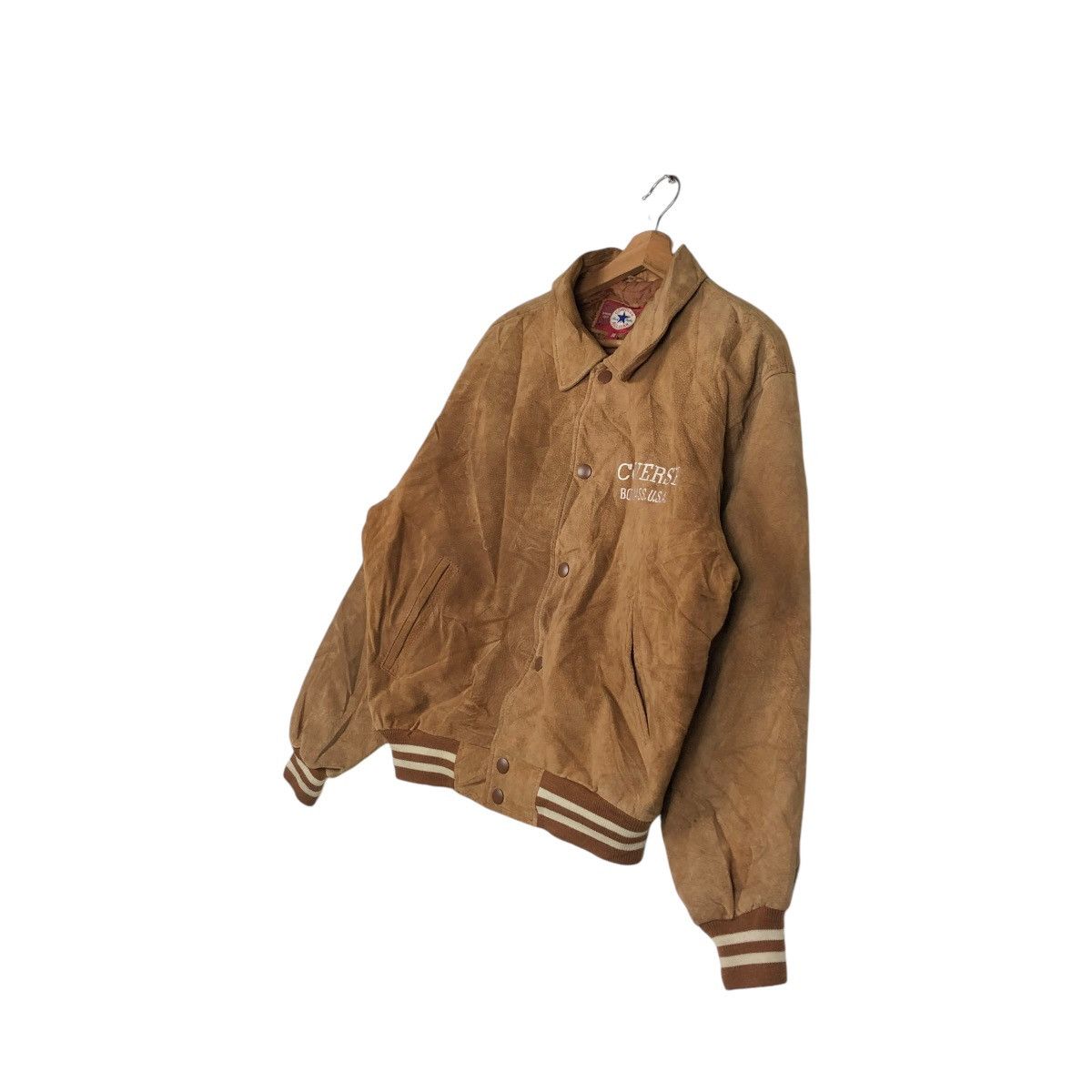 Converse 🔥VINTAGE BOMBER LEATHER JACKET CONVERSE ALL STAR BIG LOGO Size US M / EU 48-50 / 2 - 4 Thumbnail