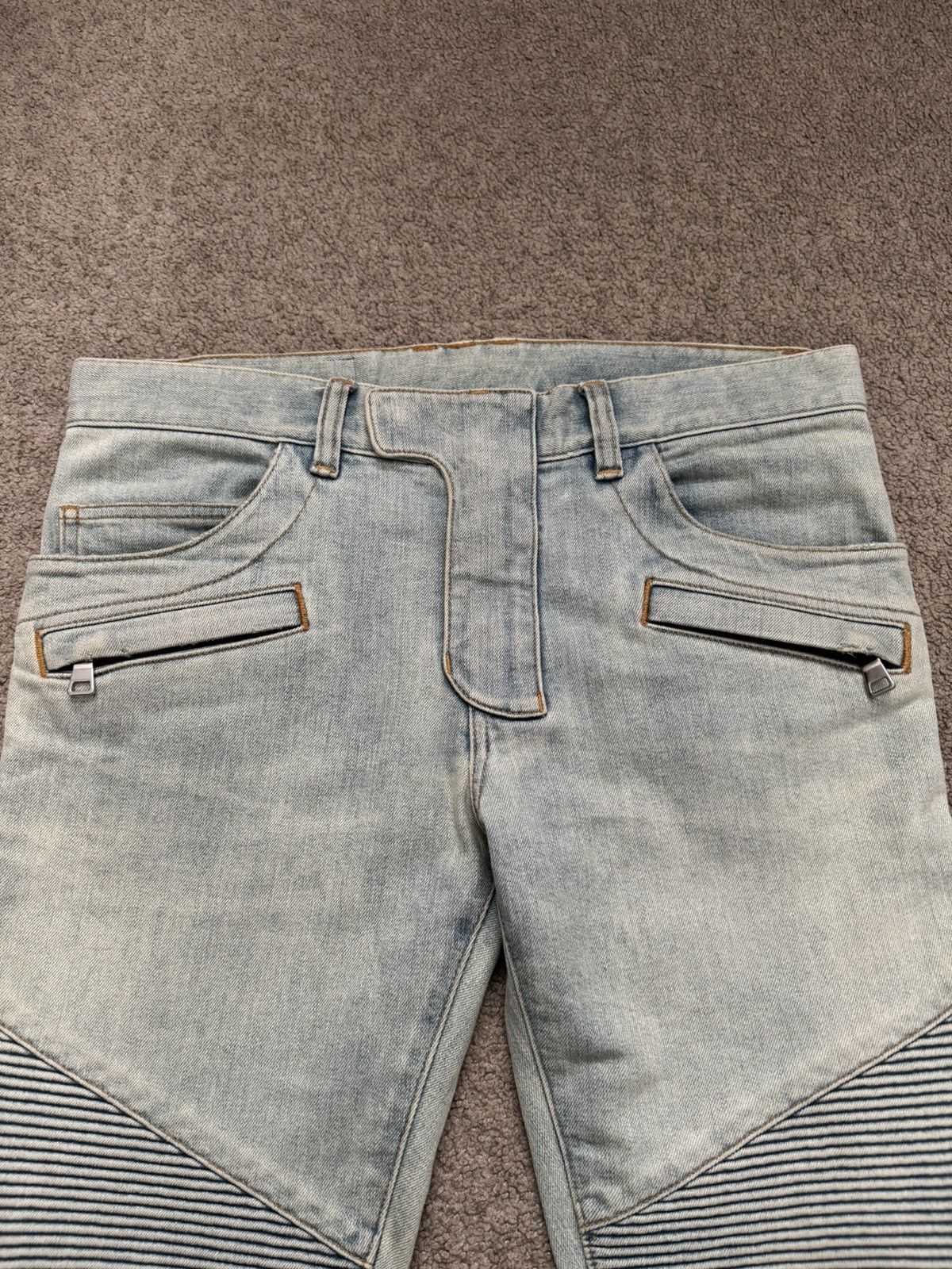Balmain SS16 Balmain Olivier Rousteing Zip Biker Denim Jeans Size US 30 / EU 46 - 6 Thumbnail
