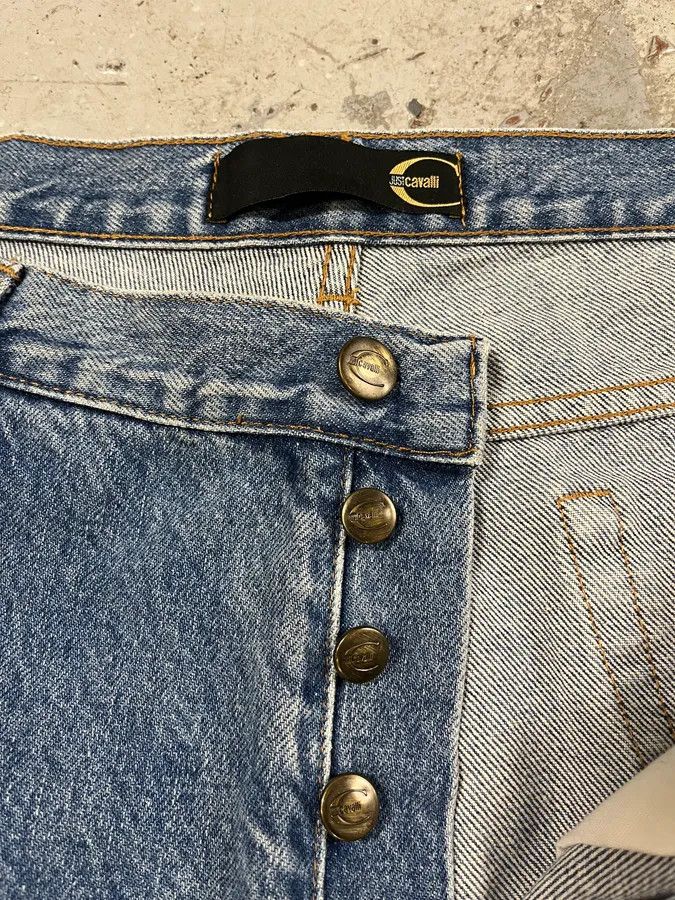 Just Cavalli 2000s Cavalli Blue Denim Faded Jeans Size US 34 / EU 50 - 9 Thumbnail
