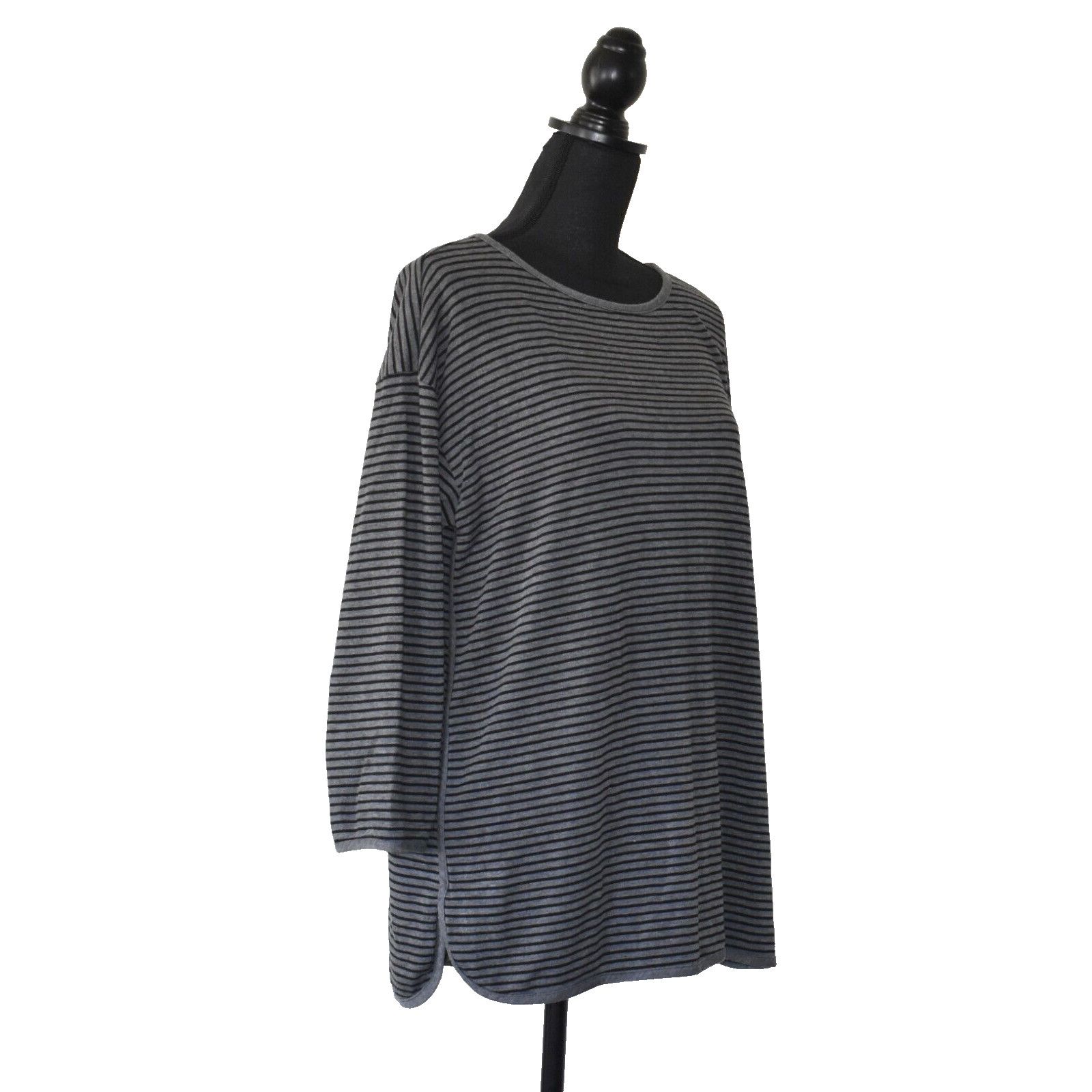 Eileen Fisher NEW EILEEN FISHER Striped Tencel 3/4 Sleeve Sweater Size PM Size M / US 6-8 / IT 42-44 - 2 Thumbnail