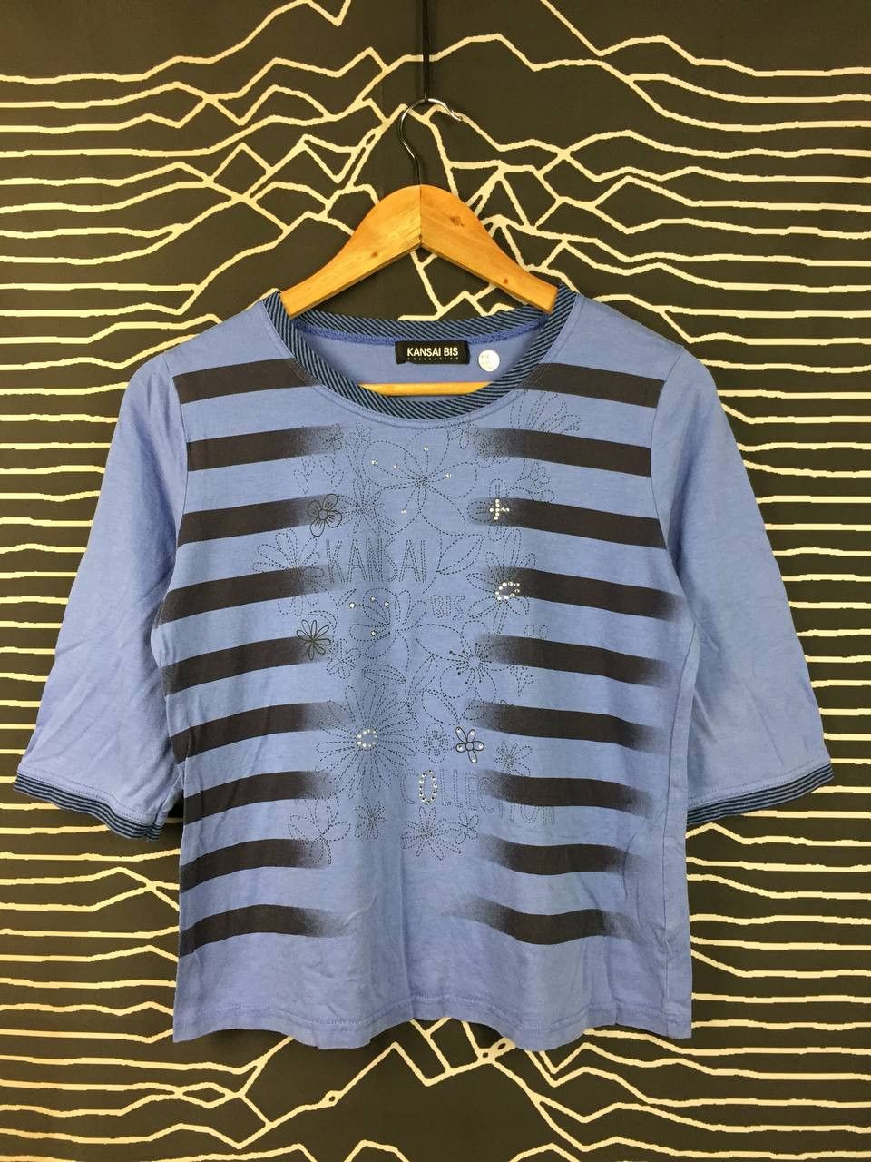 Kansai Yamamoto Kansai Bis by Kansai Yamamoto Striped Floral Embroidery Top Size M / US 6-8 / IT 42-44 - 1 Thumbnail