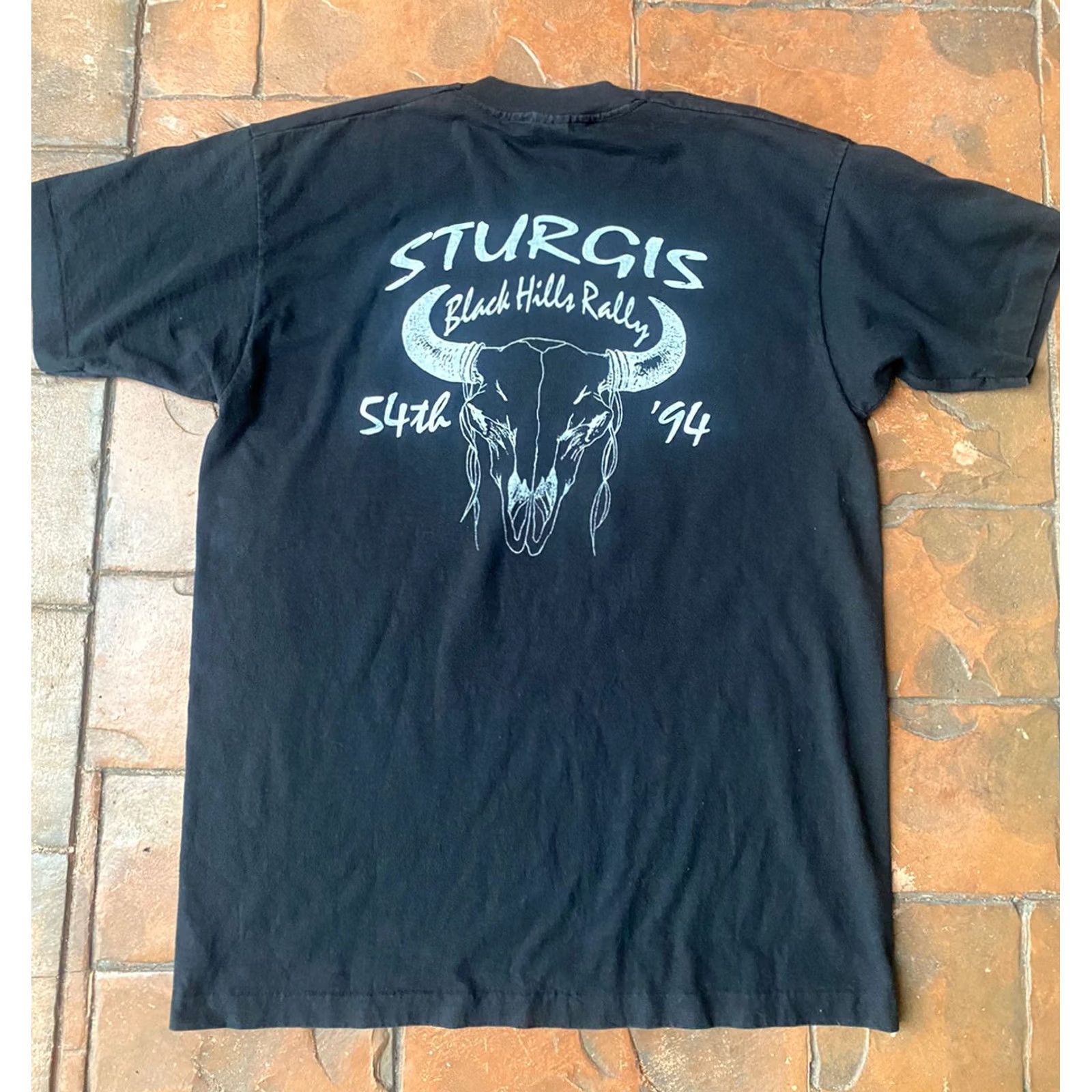 Fruit Of The Loom VINTAGE Sturgis Black Hills Motorcycle Rally Single Stitch T-Shirt XL Men Black 90s Biker Fruit of the Loom Shirt Womens? Size US XL / EU 56 / 4 - 3 Thumbnail