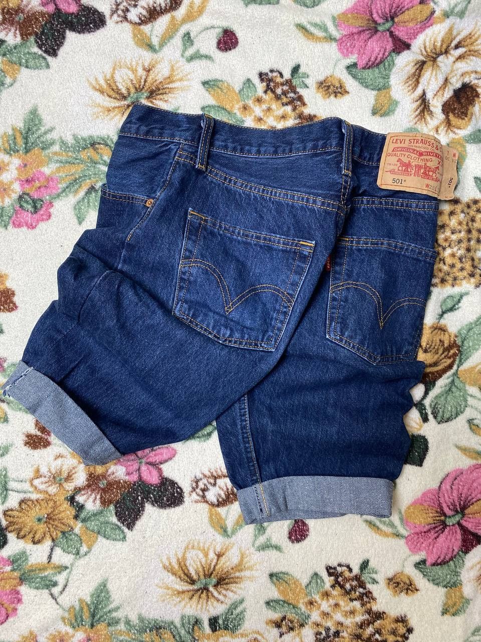 Levi's Levi's 501 Denim Shorts Dark Wash Loose Straight Fit Mens Size US 28 / EU 44 - 16 Thumbnail