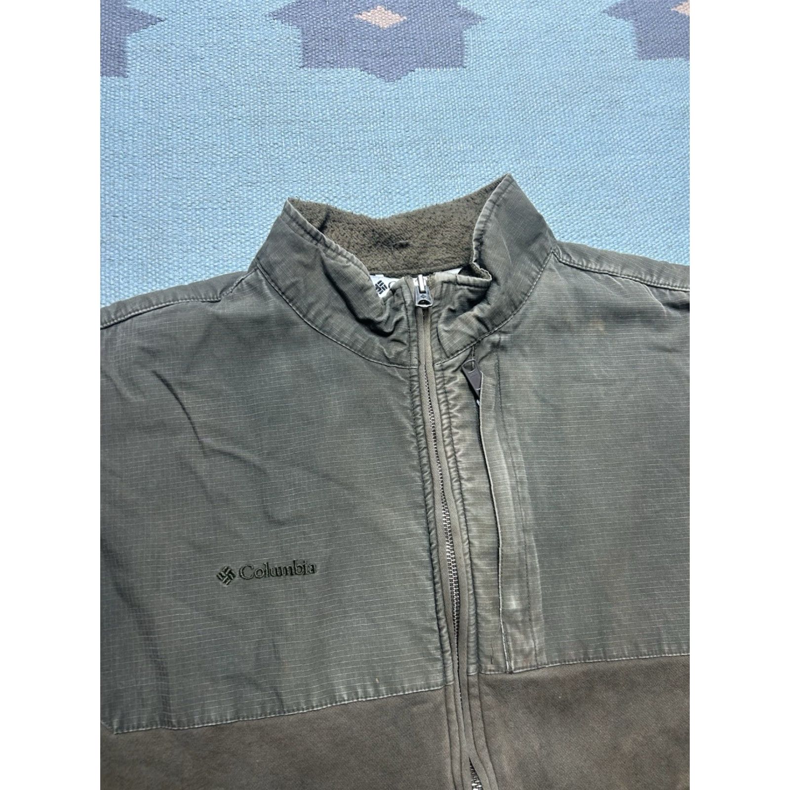 Vintage VINTAGE Columbia Jacket Men L Fleece Lined Green Full Zip Ripstop Sweatshirt Outer Cotton Blend Full Zip Fleece Fool? Size US L / EU 52-54 / 3 - 5 Thumbnail