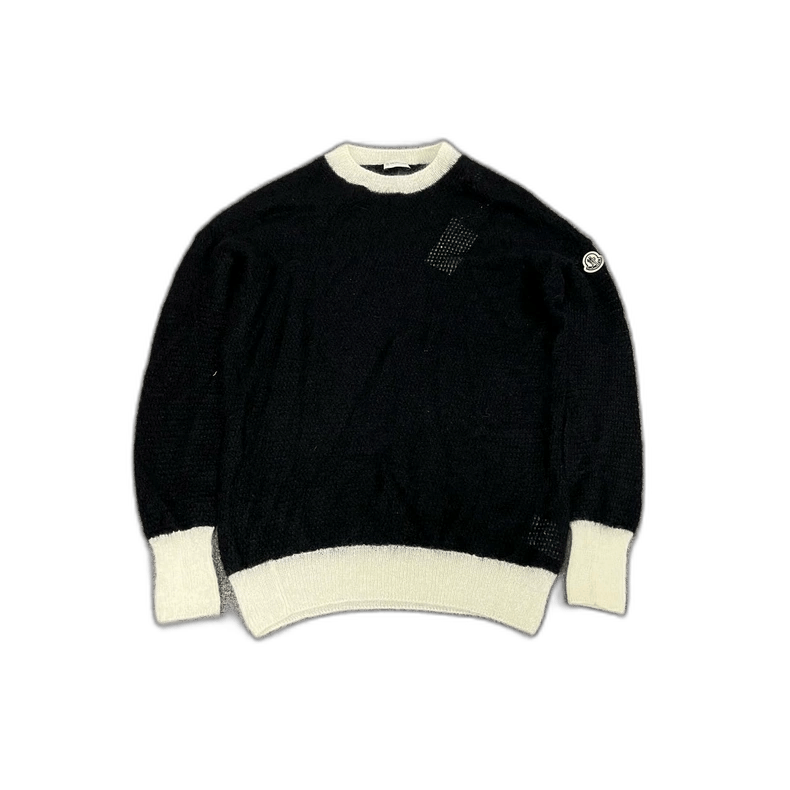 Moncler Moncler Black White Colorblock Knit Sweater Size L / US 10 / IT 46 - 1 Thumbnail