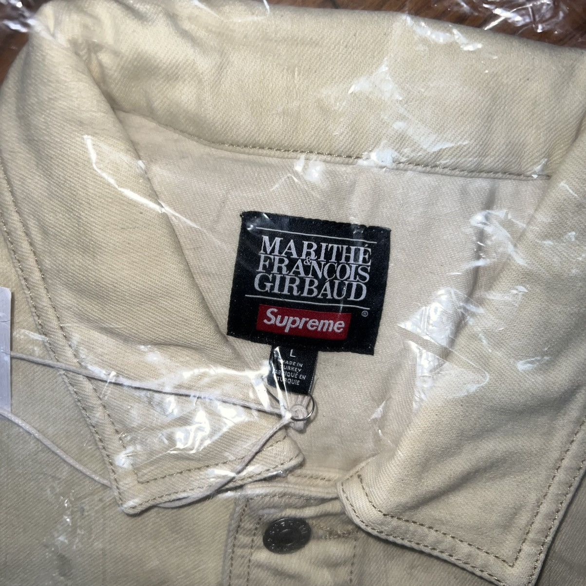 Supreme Supreme Marithe Girbaurd Denim Trucker Jacket Cream Size L Size US L / EU 52-54 / 3 - 5 Thumbnail