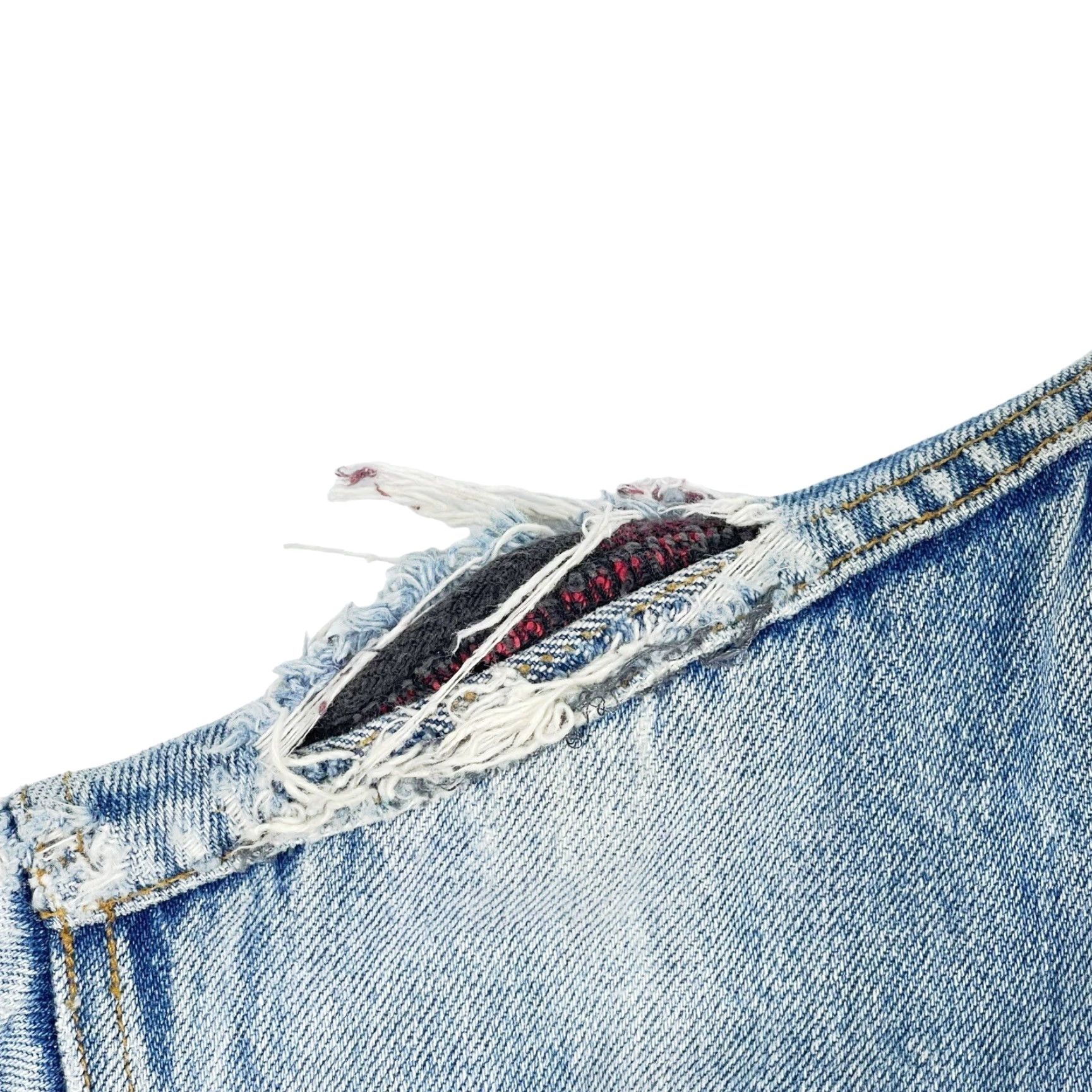 Gap VINTAGE Gap Denim Jacket Mens M Light Blue Denim Lined 90s Distressed Plaid Button Collar Jean Jacket Size US M / EU 48-50 / 2 - 4 Thumbnail