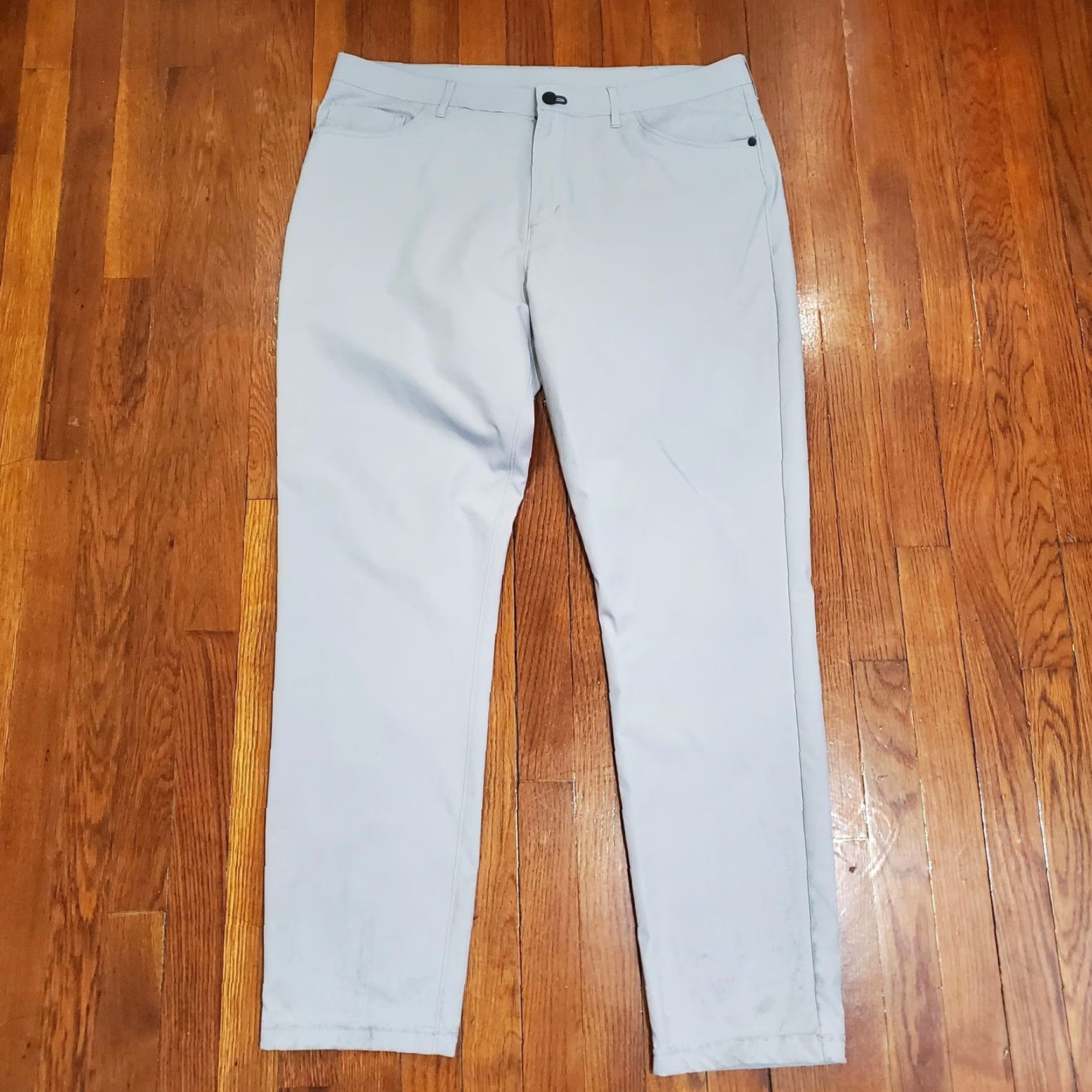 Vintage Public Rec Pants Mens 38x34 Gray Lightweight Chino 5 Pocket Travel Casual Tech Shirt Size US 38 / EU 54 - 5 Thumbnail