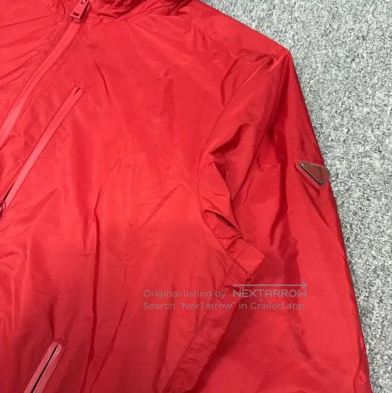 Prada Prada Red Nylon Hooded Jacket for Men. Size US XL / EU 56 / 4 - 3 Thumbnail
