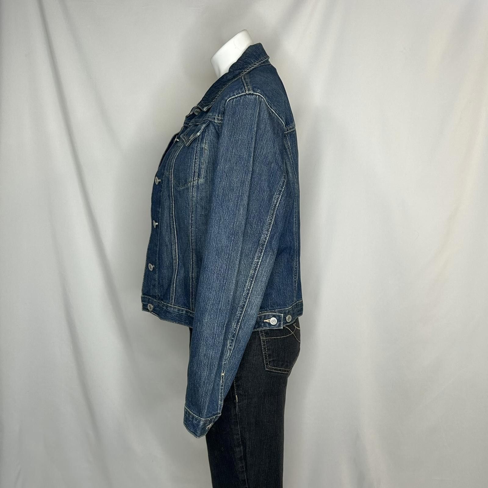 Gap GAP Factory Women's Classic Dark Wash Denim Jacket, Medium Size M / US 6-8 / IT 42-44 - 4 Thumbnail