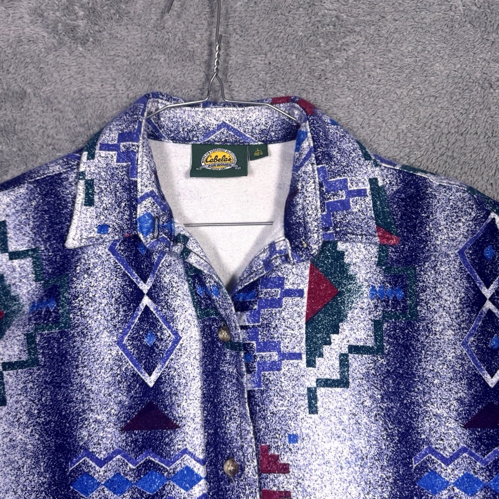 Vintage VINTAGE Cabelas Shirt Womens L Southwest Aztec Flannel USA Made Checotah Chamois Size L / US 10 / IT 46 - 4 Thumbnail