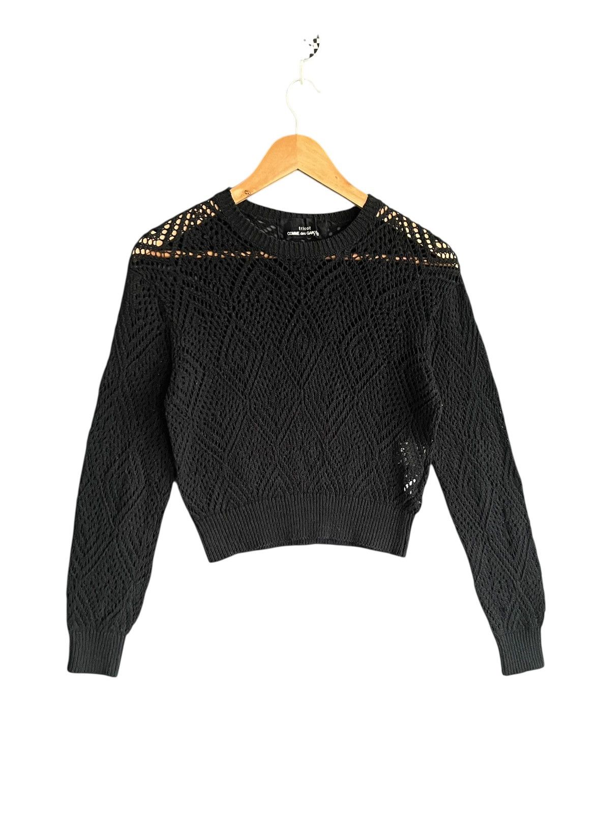 Comme des Garcons Very Rare Vintage Tricots CDG Fishnet Cropped Knitwear 1988s Size US M / EU 48-50 / 2 - 1 Thumbnail