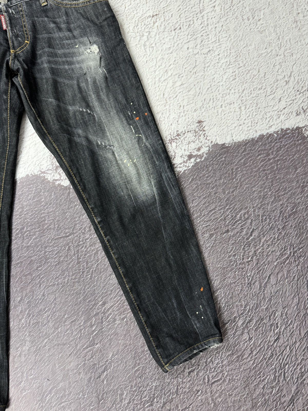 Dsquared2 Dsquared2 black distressed faded painted cropped jeans skiny Size US 34 / EU 50 - 5 Thumbnail