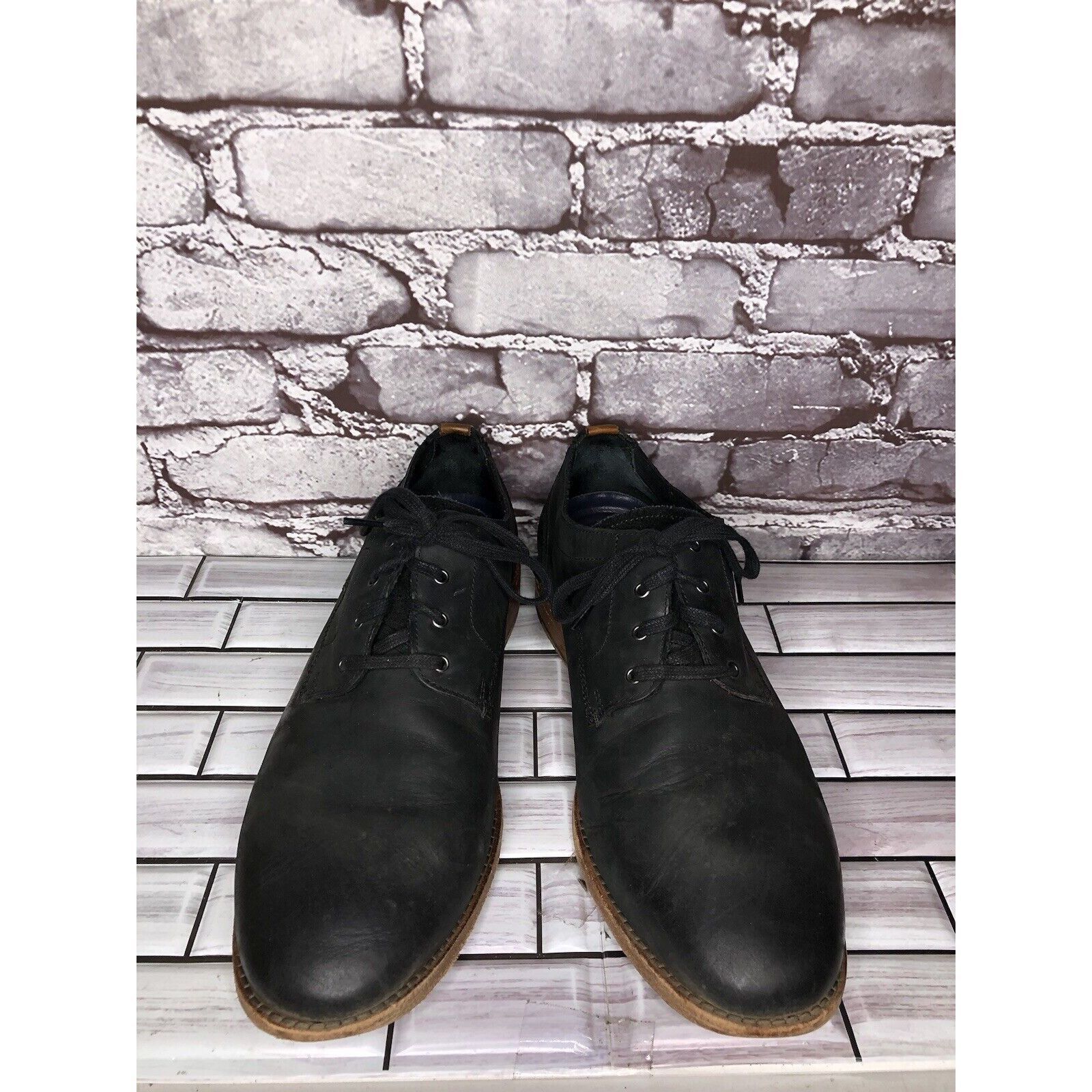 Cole Haan Cole Haan Grand Os. Black Leather Nubuck Casual Oxfords Shoe Size US 10 / EU 43 - 10 Thumbnail