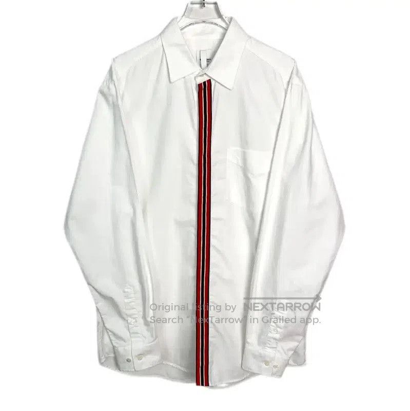 Burberry Burberry White Cotton Women's Shirt with Stripe. Size L / US 10 / IT 46 - 1 Thumbnail