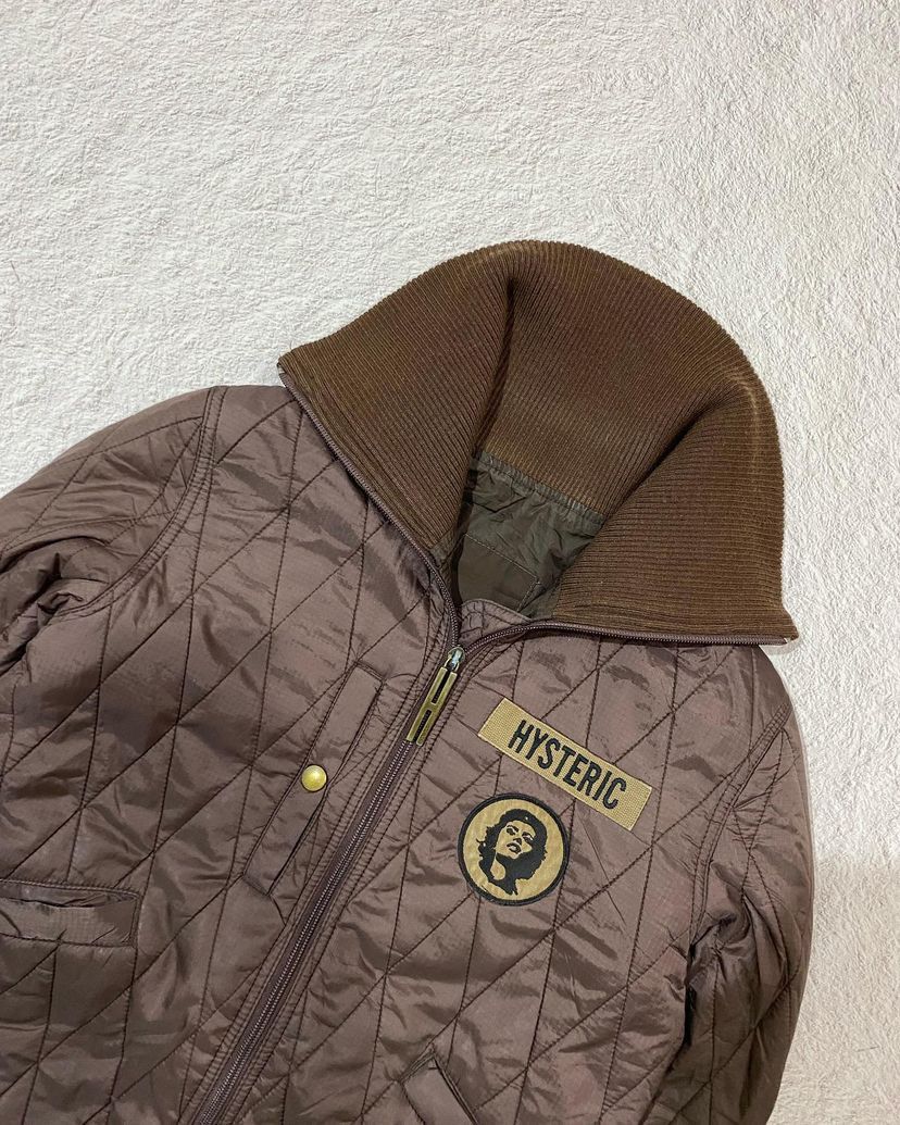 image of Hysteric Glamour Primaloft Puffer Patch Logo Jacket in Brown, Men's (Size Medium)