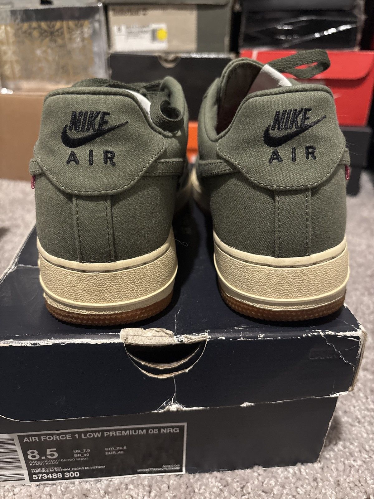 Nike × Supreme Nike Supreme x Air Force 1 Premium 08 NRG Low Cargo Khaki Size US 8.5 / EU 41-42 - 7 Thumbnail