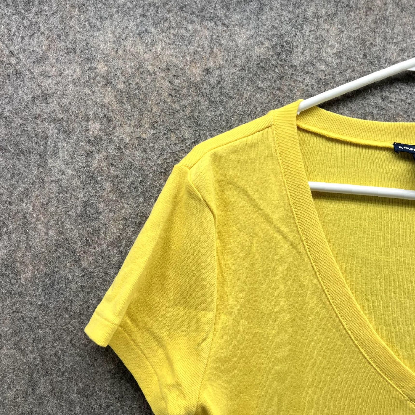Polo Ralph Lauren VINTAGE Ralph Lauren Sport Shirt Women Large Yellow V Neck Polo Short Sleeve Size L / US 10 / IT 46 - 3 Thumbnail
