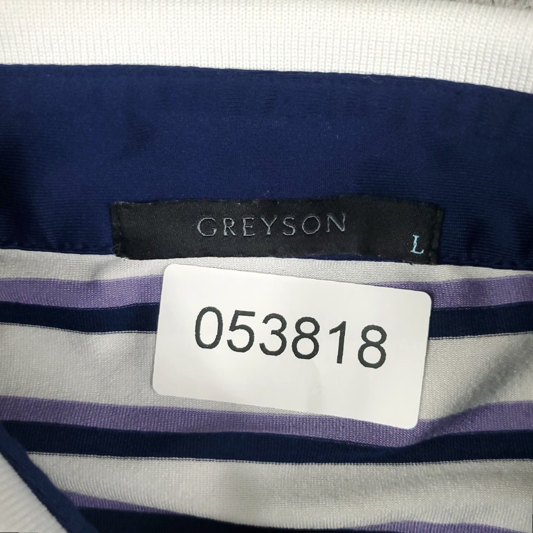 Vintage Greyson Polo Shirt Mens Large Blue Striped Wolf Golf Short Sleeve Size US L / EU 52-54 / 3 - 7 Thumbnail