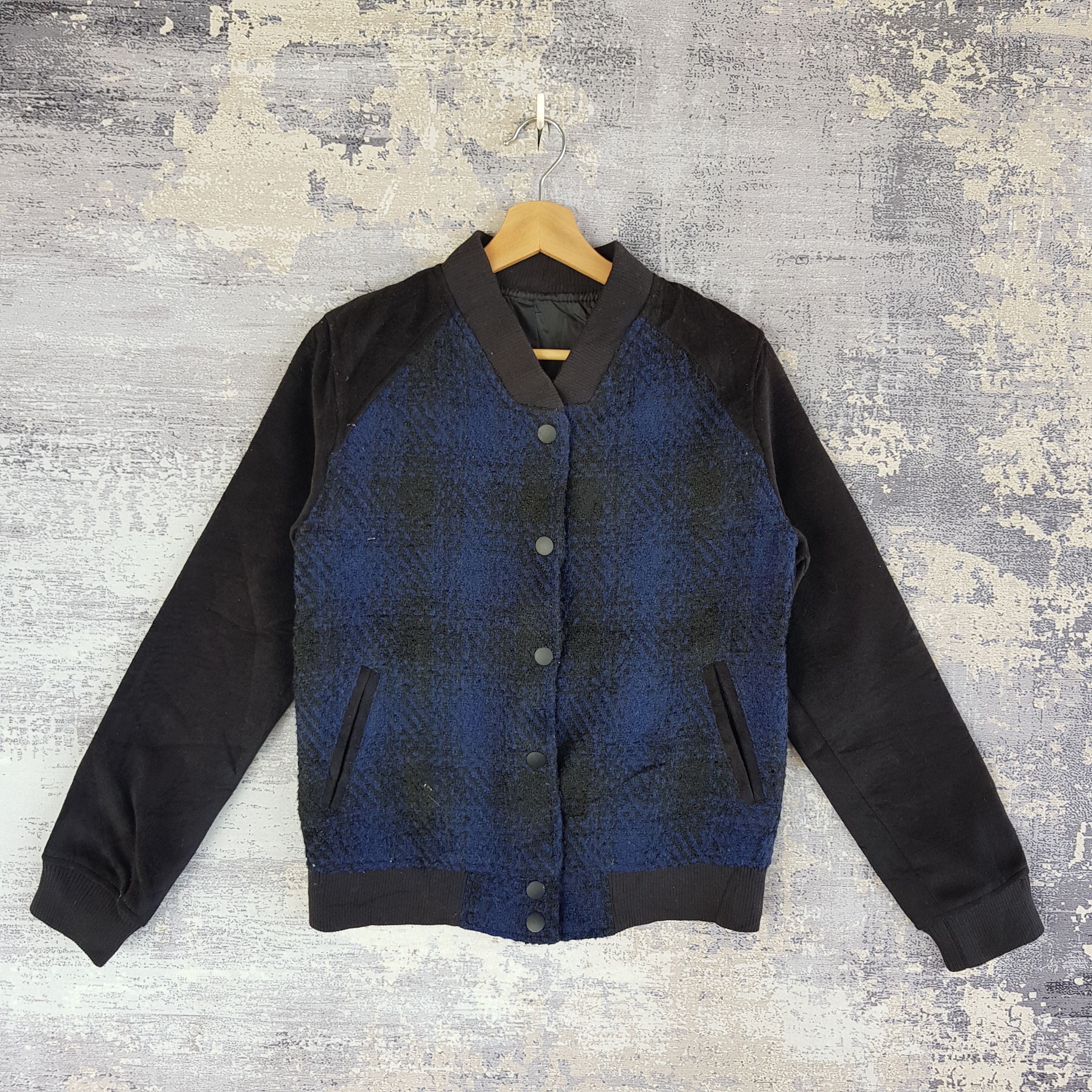 Vintage Vintage Japanese Tartan Plaid Japanese Wool Varsity Jackets Size S / US 4 / IT 40 - 1 Thumbnail