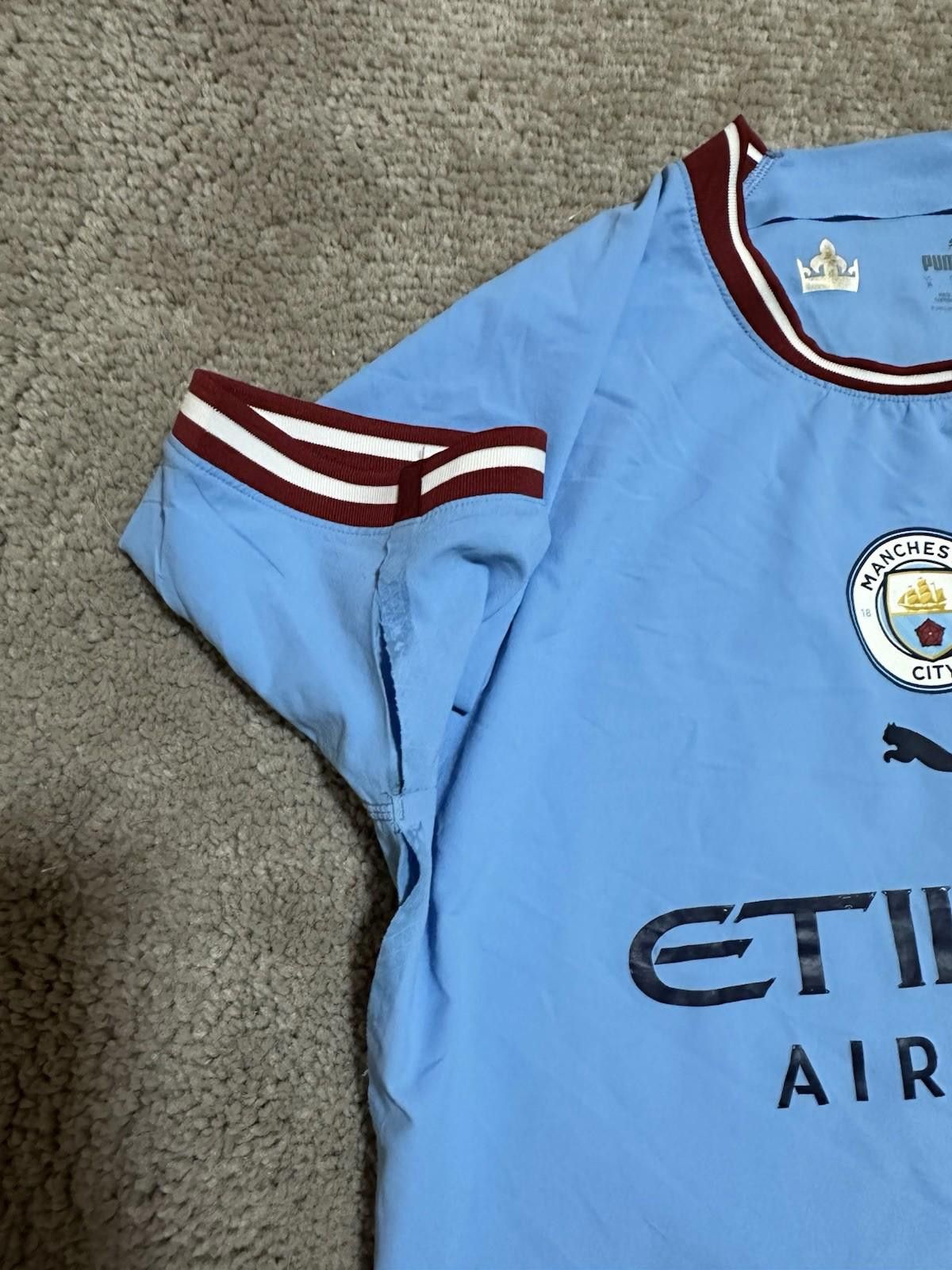 Puma Foden Match Worn Puma 22/23 Manchester City Home Jersey sz m Size US M / EU 48-50 / 2 - 6 Thumbnail