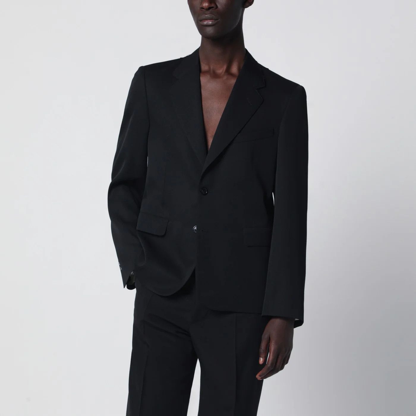 Maison Margiela o1d2blof0526 Wool Single-Breasted Jacket in Black Size US M / EU 48-50 / 2 - 1 Thumbnail