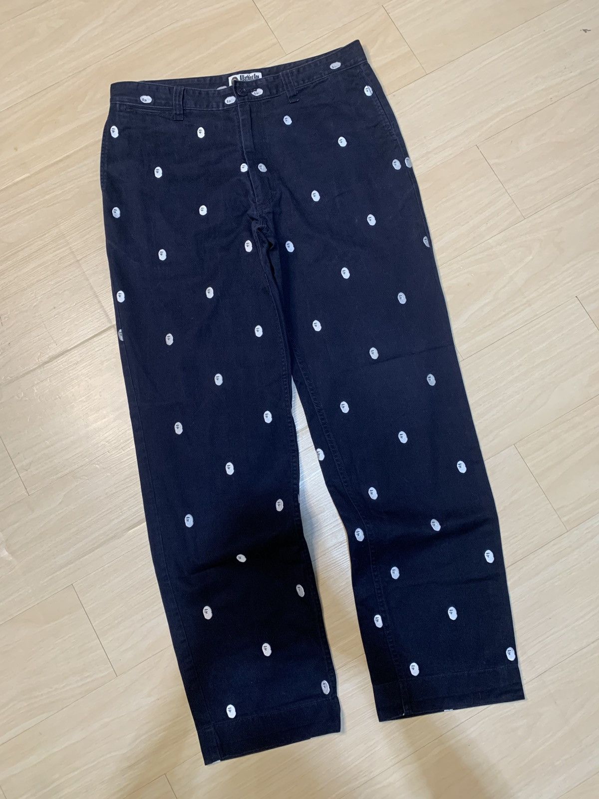 Bape 🔥 Rare Bape Full Embroidery Head Pants Size US 34 / EU 50 - 3 Thumbnail