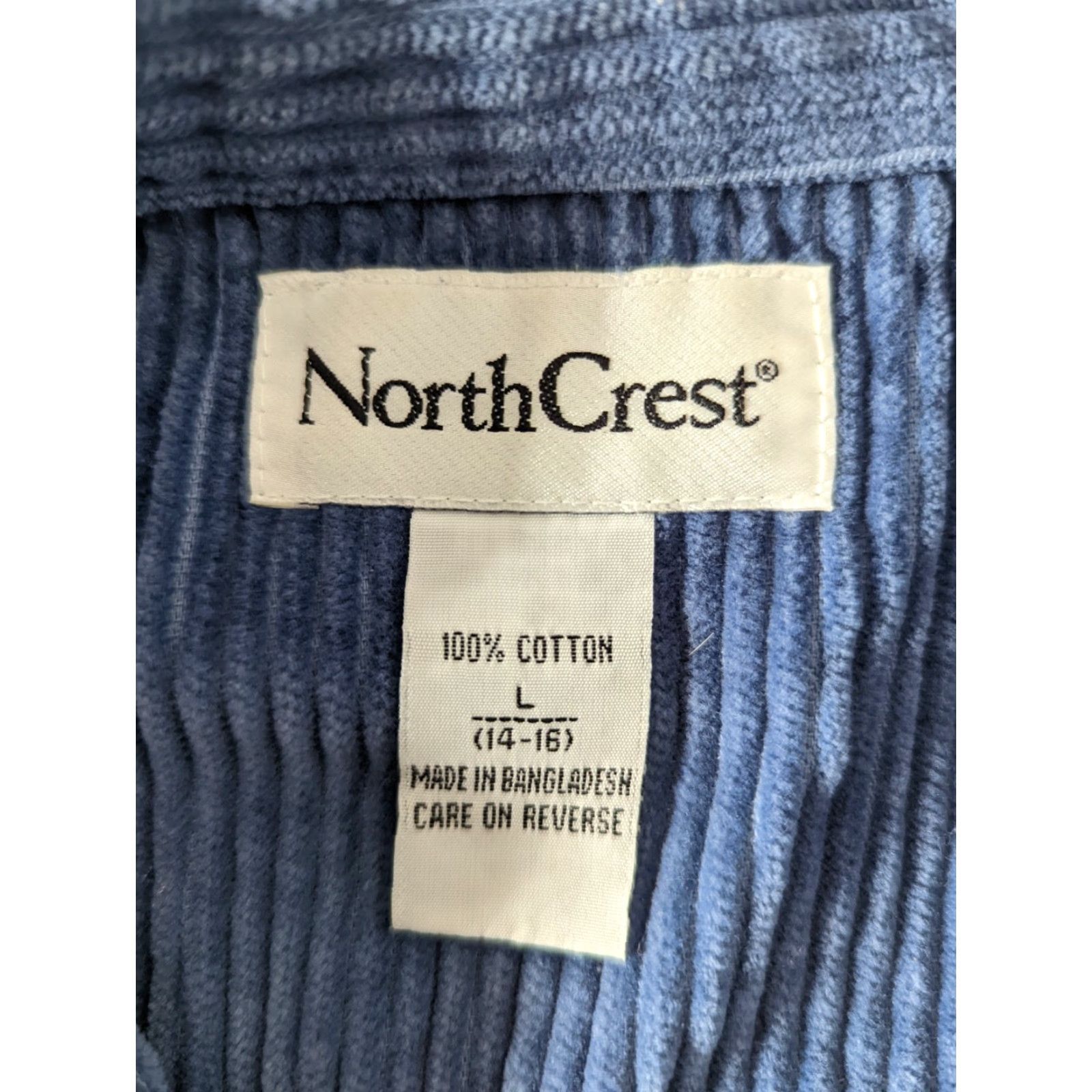 Vintage VINTAGE North Crest Corduroy Collared Jacket Blue L Women’s Full Zip Shirt Coat Jacket Size L / US 10 / IT 46 - 3 Thumbnail