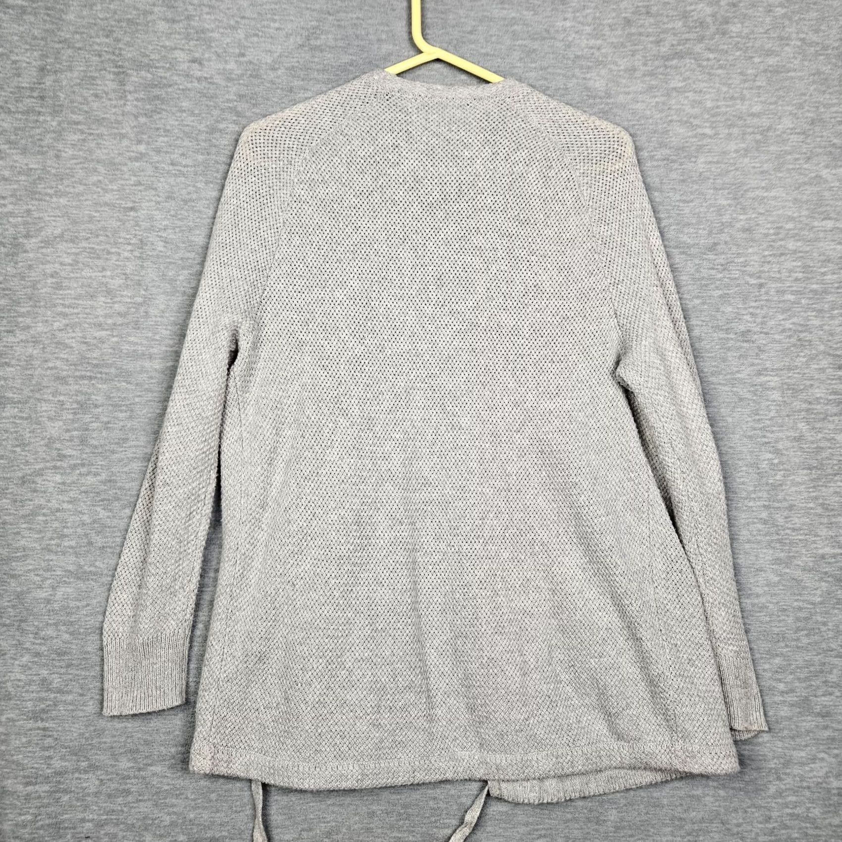 Madewell Madewell Cardigan Gray Open Front Tie Waist Long Sleeve XS Womens Sweater Knit Cotton Viscose Regular Casual Modern 90s Theme Open Front Tie Waist Size XS / US 0-2 / IT 36-38 - 4 Thumbnail
