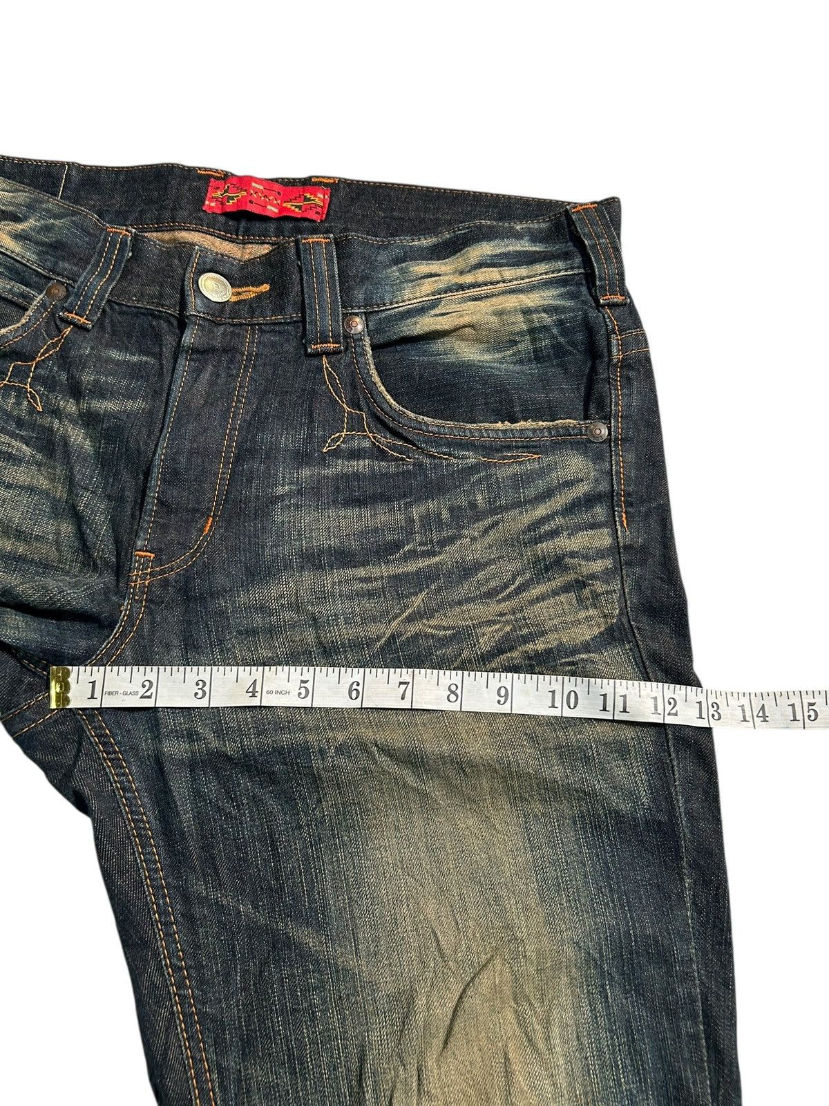 Japanese Brand × Kapital × Vintage FLARE💥 EDWIN XVS NAVAJO MUDWASH RUSTY PUNK GRUNGE DENIM Size US 37 - 15 Thumbnail