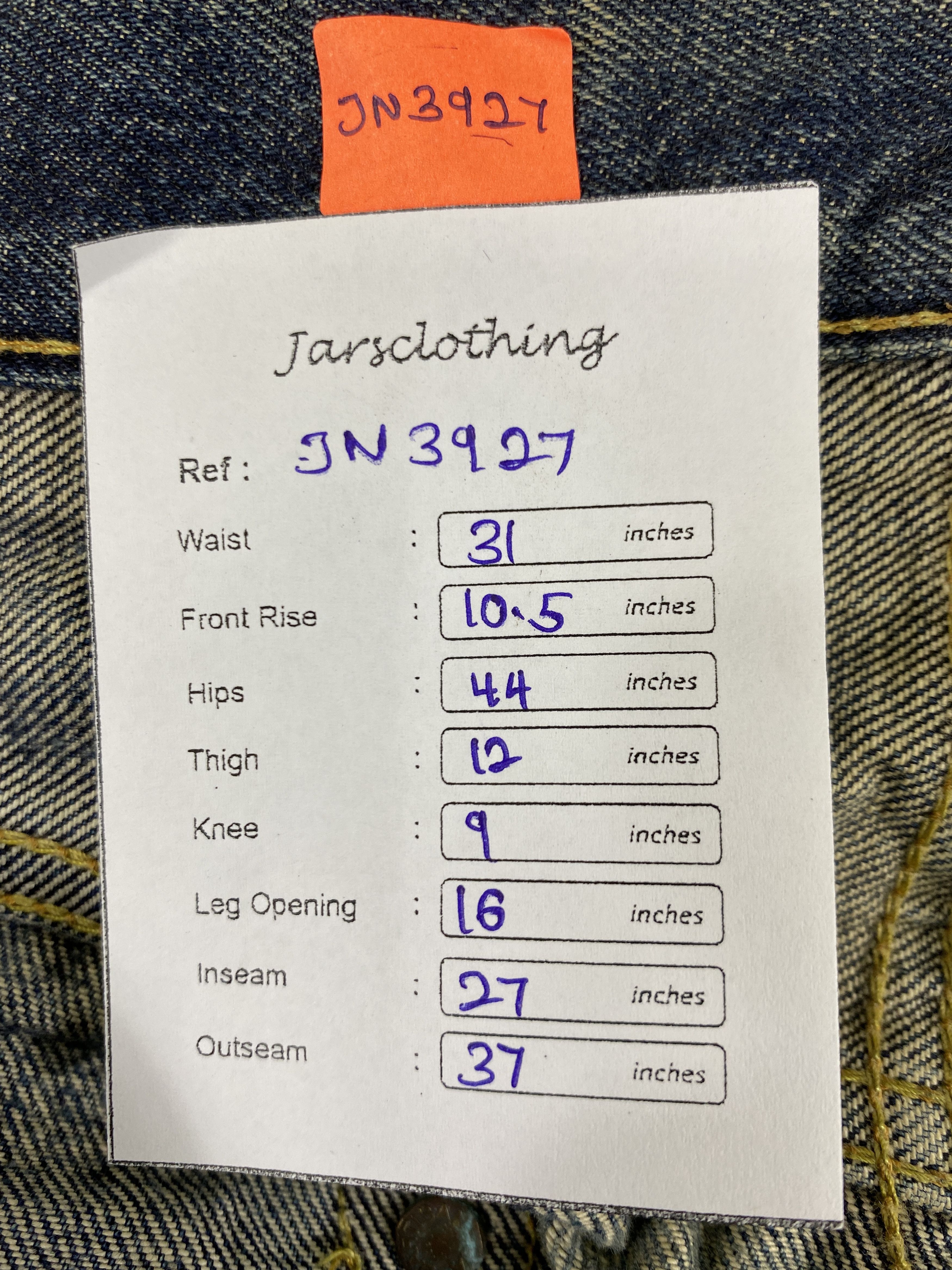 If Six Was Nine Vintage Redline Studio D'Artisan Jeans 31x27 Denim- JN3927 Size US 31 - 7 Thumbnail