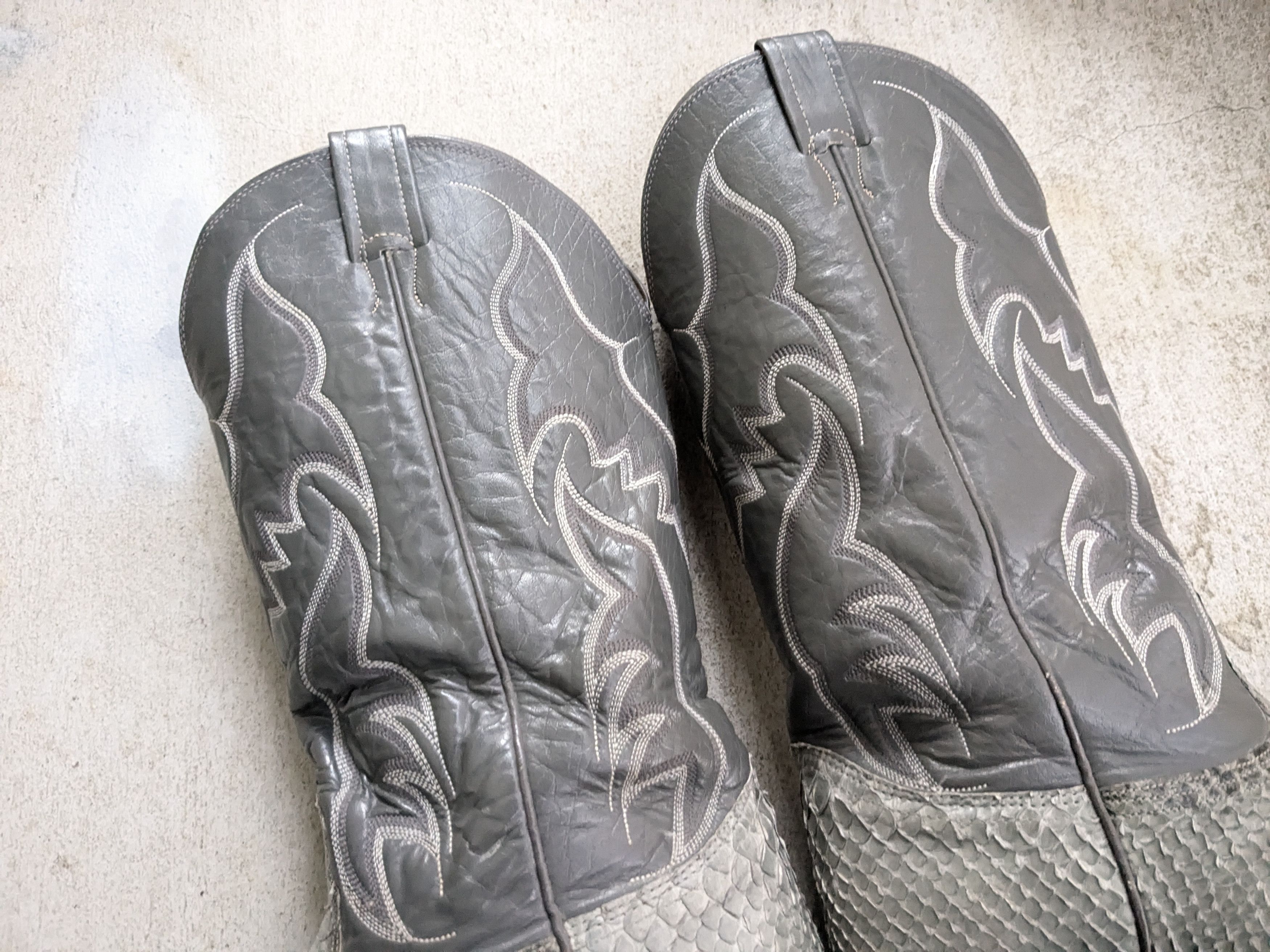 Nocona Nocona Cowboy Boots Gray 10 D Snakeskin Leather USA Size US 10 / EU 43 - 3 Thumbnail