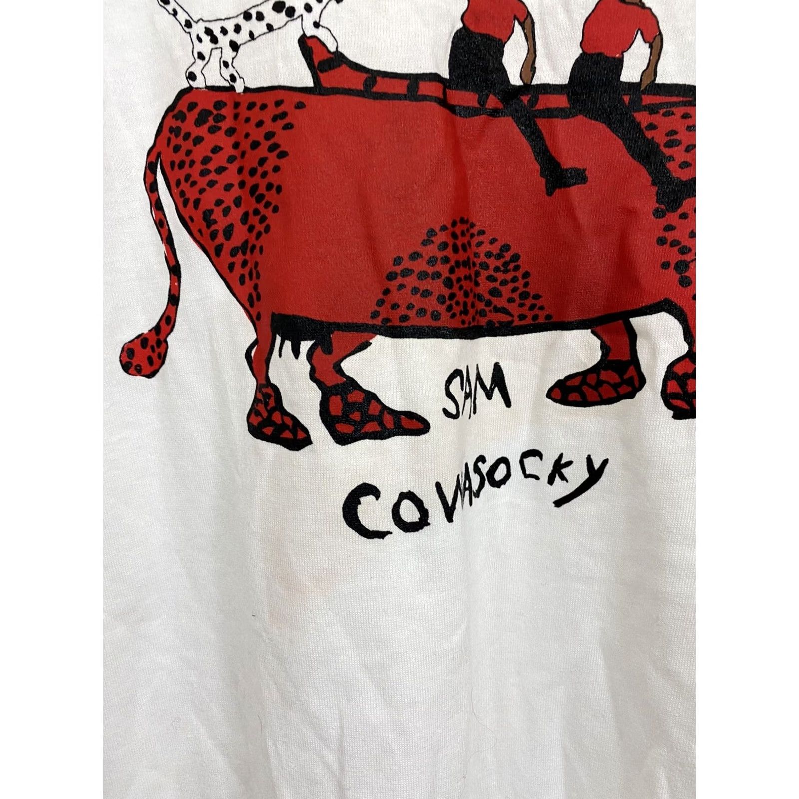 Hanes VTG Sam The Dot Man McMillan Cowasocky T-Shirt XL Hanes White Men Art RARE Size US XL / EU 56 / 4 - 2 Thumbnail