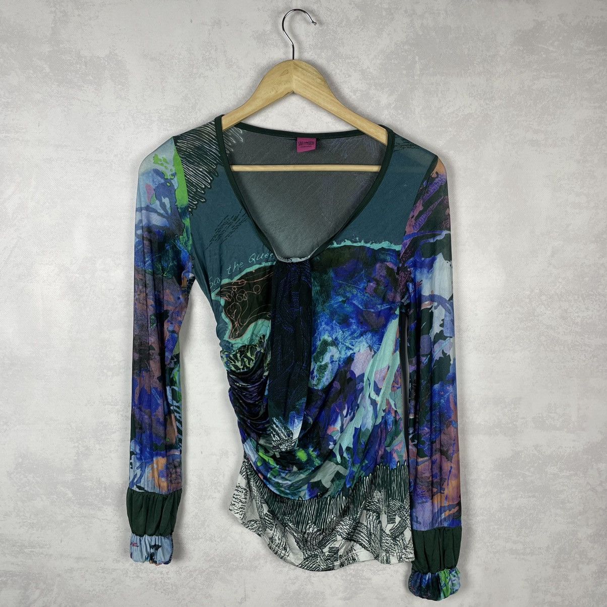 Other Save The Queen Multicolour Viscose Blouse Top Gaultier Style Size S / US 4 / IT 40 - 3 Thumbnail
