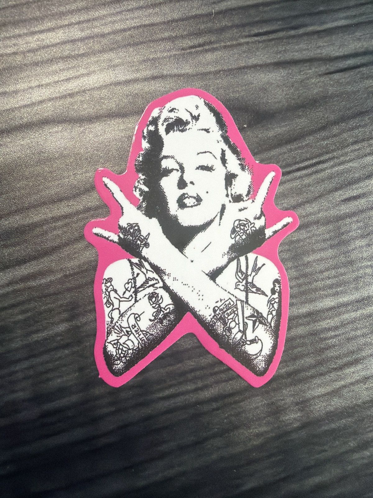 Hypebeast Tattooed Marilyn Monroe Rock On Sticker Size ONE SIZE - 1 Thumbnail