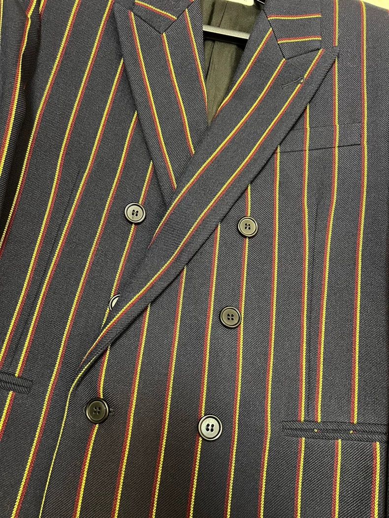 Saint Laurent Paris Saint Laurent Paris Dark blue, yellow-and-red striped, dou Size 48R - 4 Thumbnail