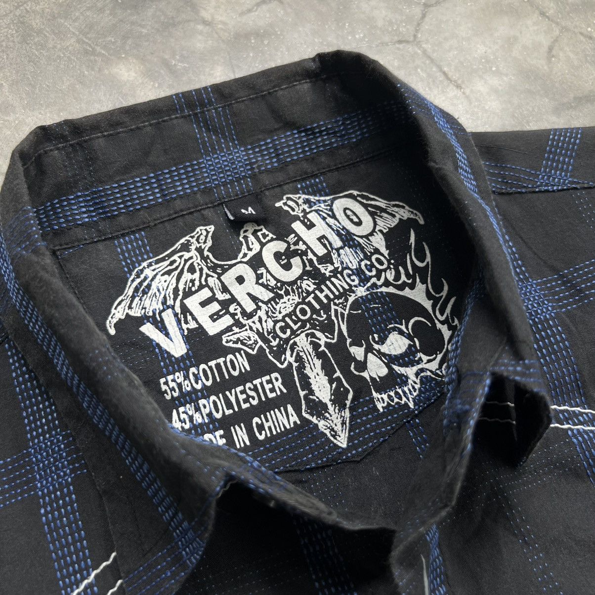 Affliction 2000s Vercho Affliction Style Check Skull Button Shirt Size US M / EU 48-50 / 2 - 10 Thumbnail