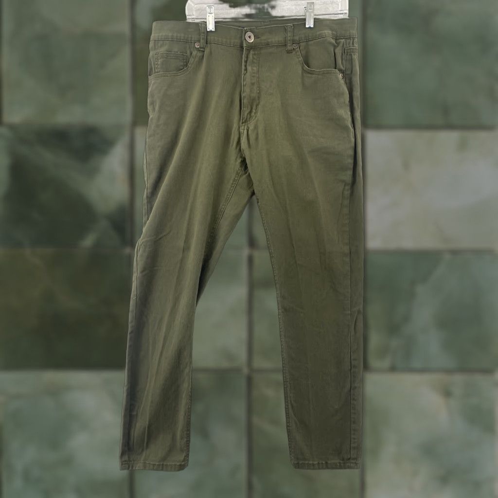Vintage Kaalu Pants Men's 38×30 Cotton spandex Blend Olive Green Tapered Leg Size US 38 / EU 54 - 1 Thumbnail