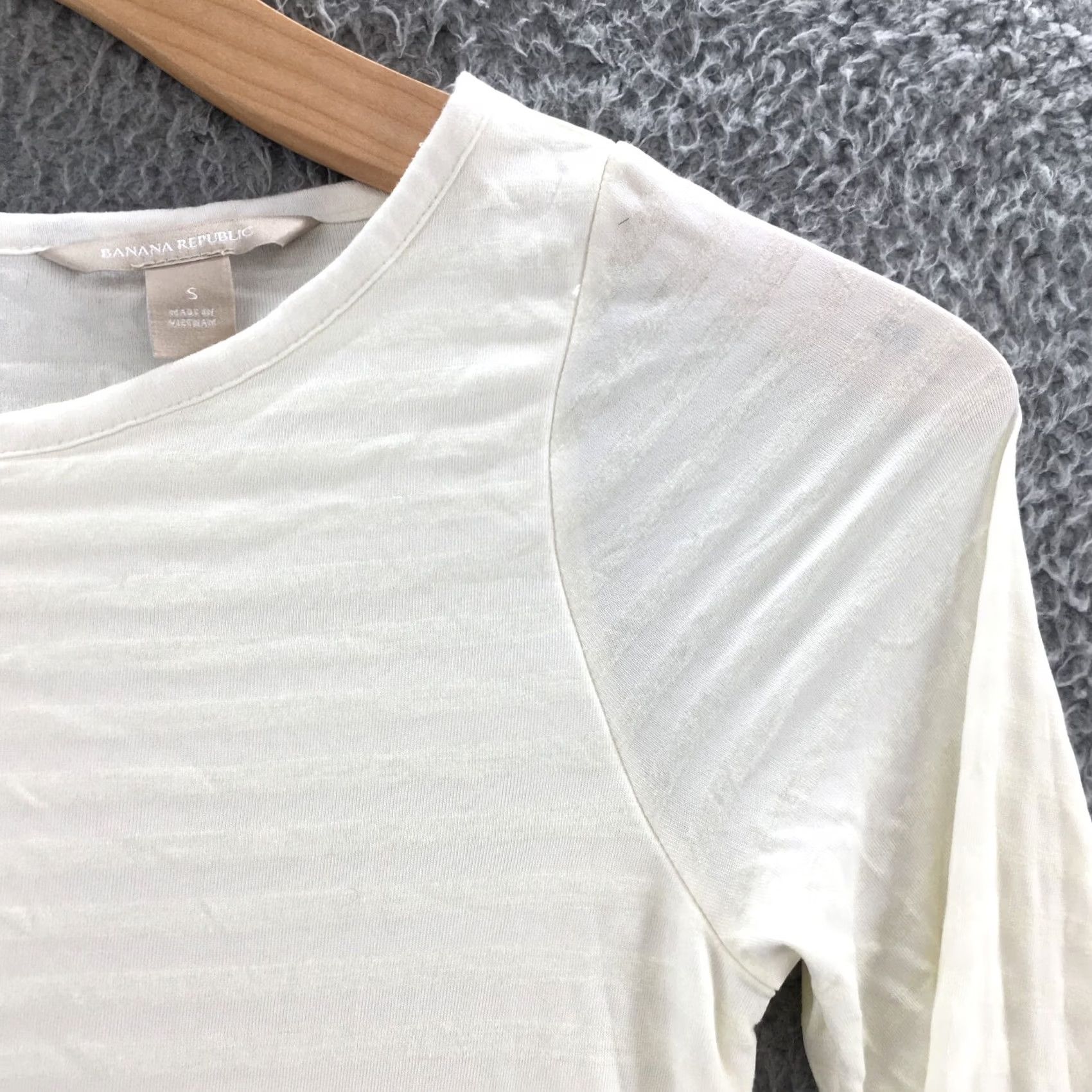 Banana Republic Banana Republic Blouse Top Womens S Beige Striped Long Sleeve Pullover Knit Shirt Casual Workwear Modern Fit Size S / US 4 / IT 40 - 3 Thumbnail