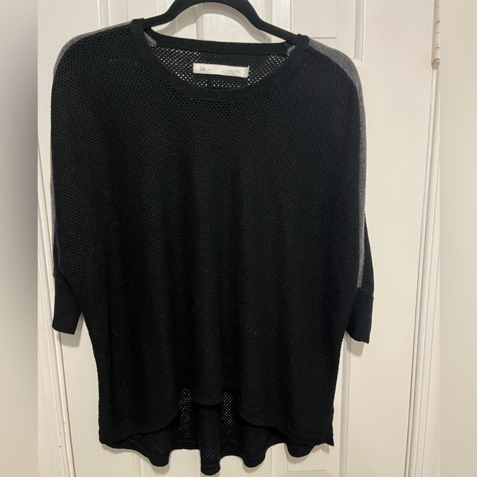 Blanc Noir Blanc Noir Top Light Sweater Black Gray Oversized Mesh Sz XS Size XS / US 0-2 / IT 36-38 - 1 Thumbnail