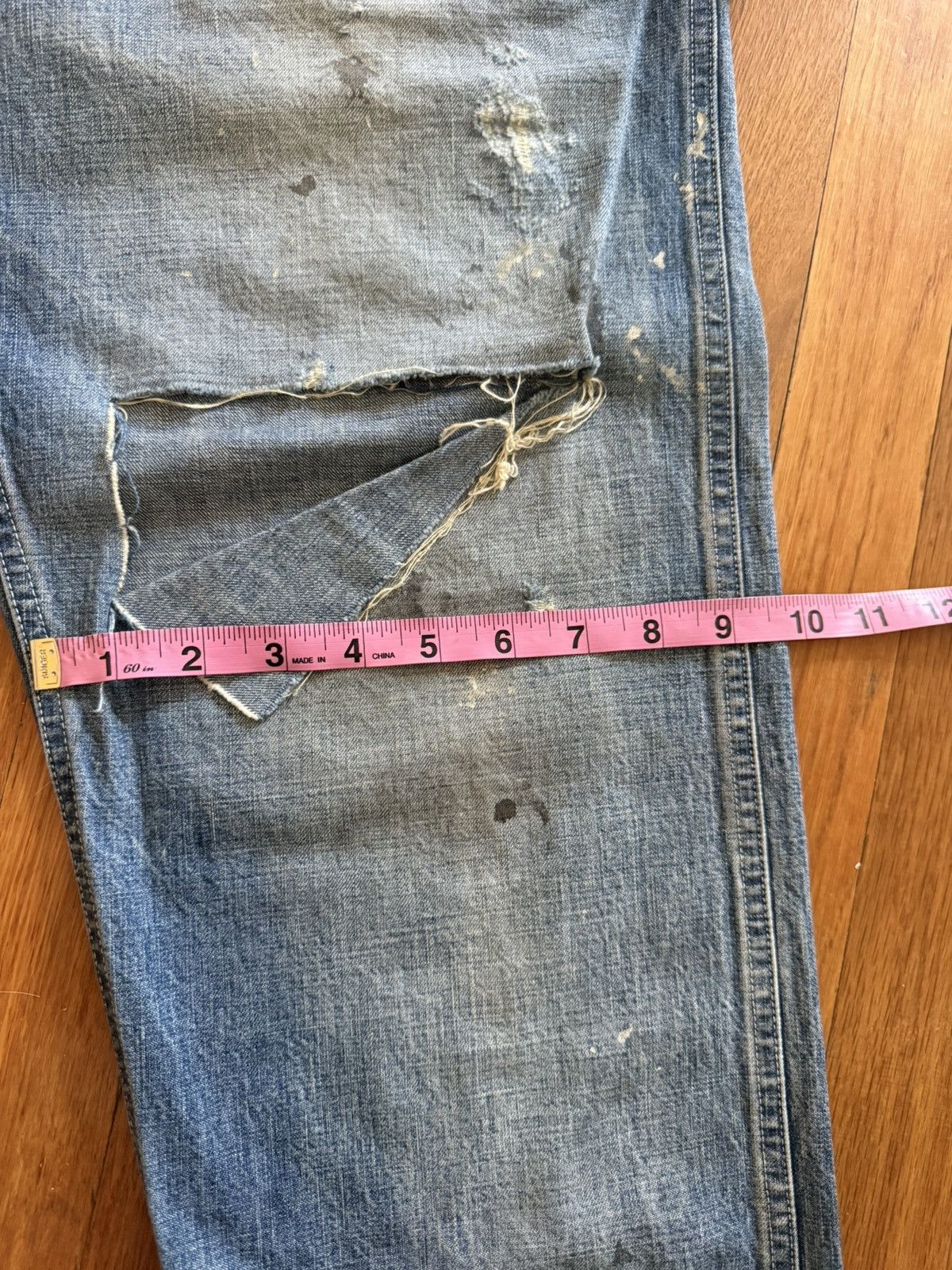 Saint Michael SAINT Michael DENIM PANTS/TRASHED/PAINTER / BLUE / Size : S Size US 32 / EU 48 - 13 Thumbnail