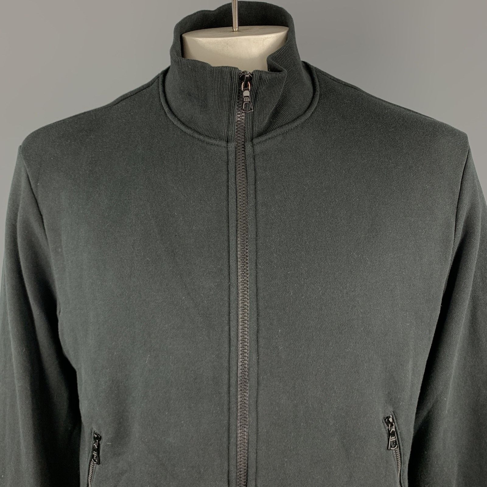 John Elliott L Black Cotton High Collar Trim Zip Pockets Zip Up Jacket Size US L / EU 52-54 / 3 - 2 Thumbnail