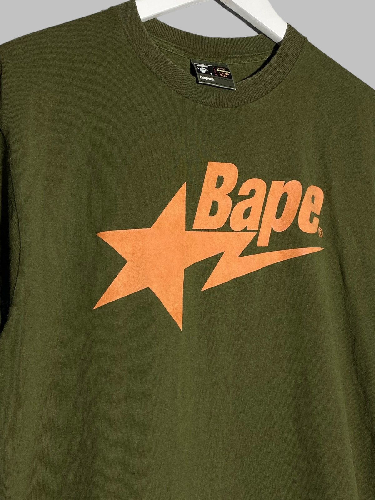 Bape 🔥 BAPE STAR LOGO TEE OLIVE GREEN JAPAN STREETWEAR Y2K 🔥 Size US M / EU 48-50 / 2 - 3 Thumbnail