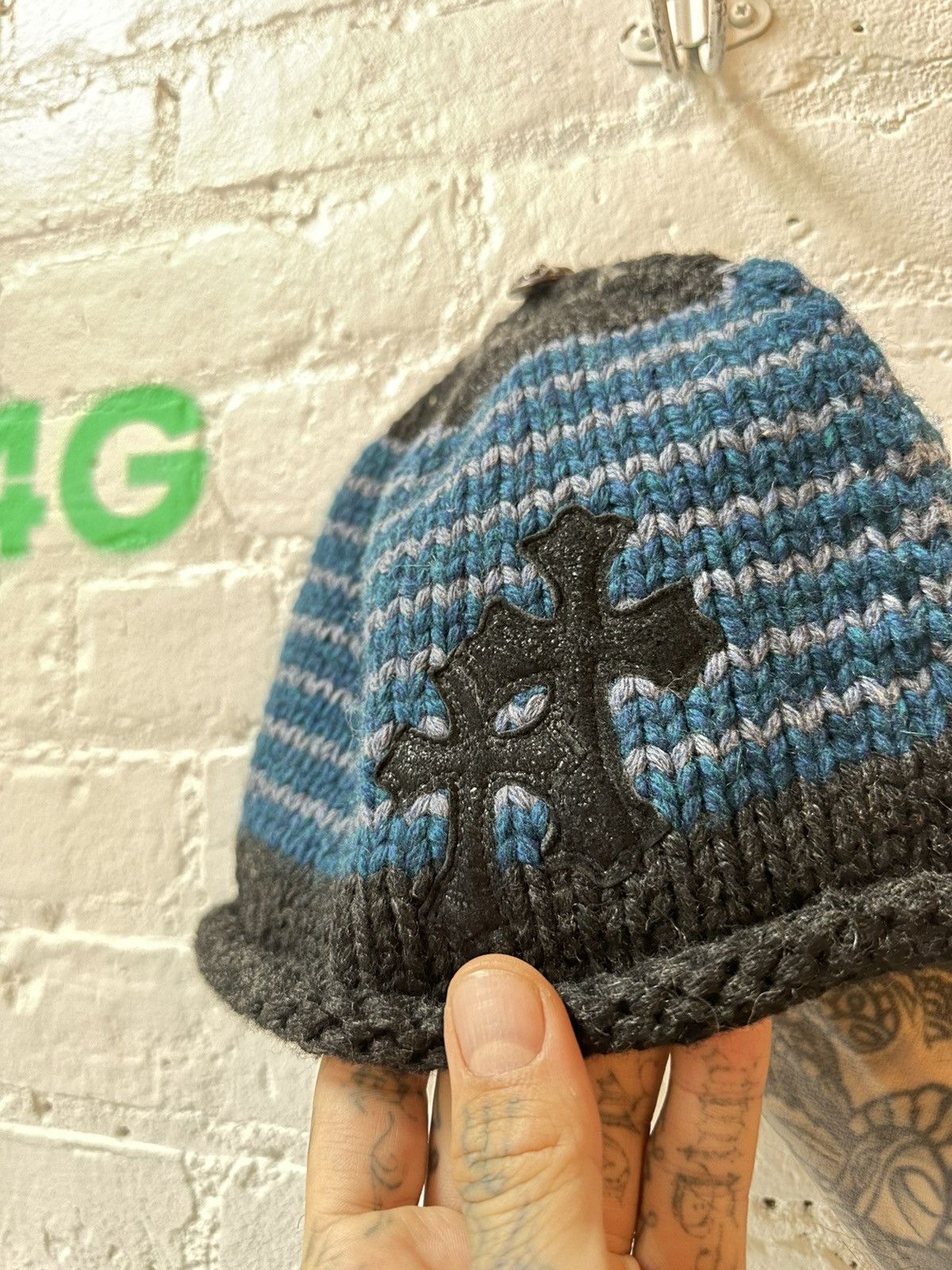 Chrome Hearts 1-1 CHROME HEARTS BLACK SUEDE PATCH BEANIE Size ONE SIZE - 1 Thumbnail